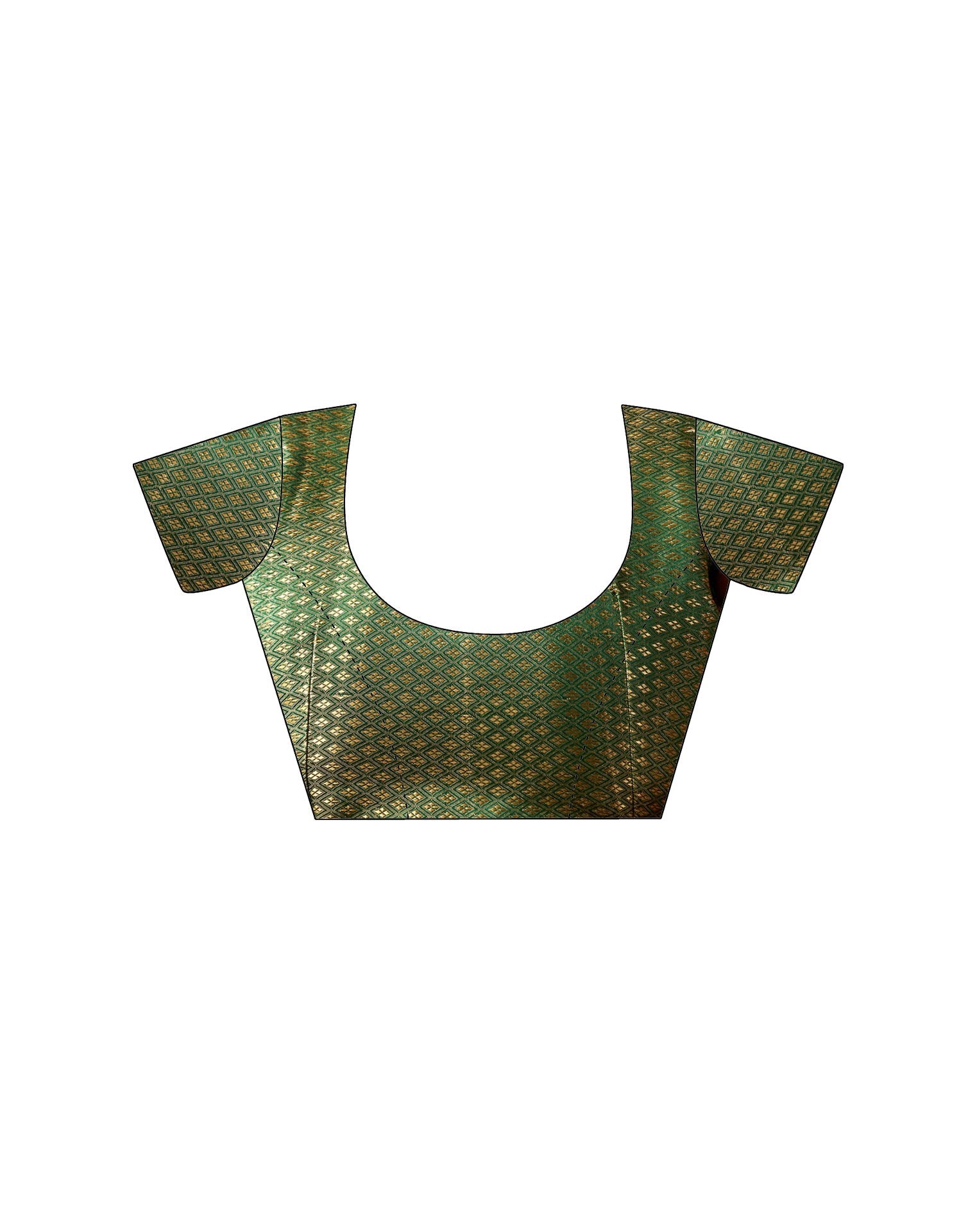 Dark Green Georgette Foil Printed Saree
