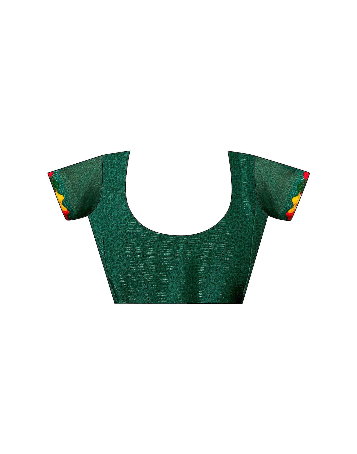 Dark Green Georgette Warli Printed Saree