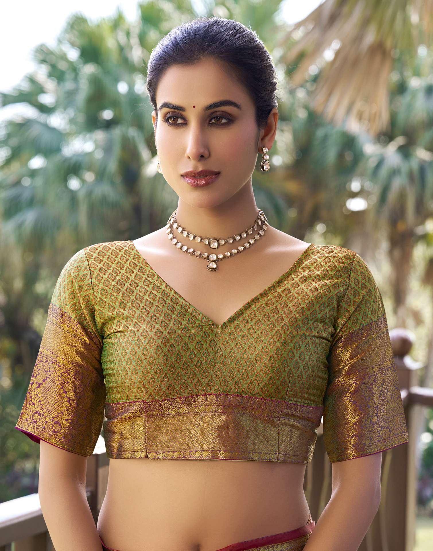 Teal Green Silk Woven Kanjivaram Saree