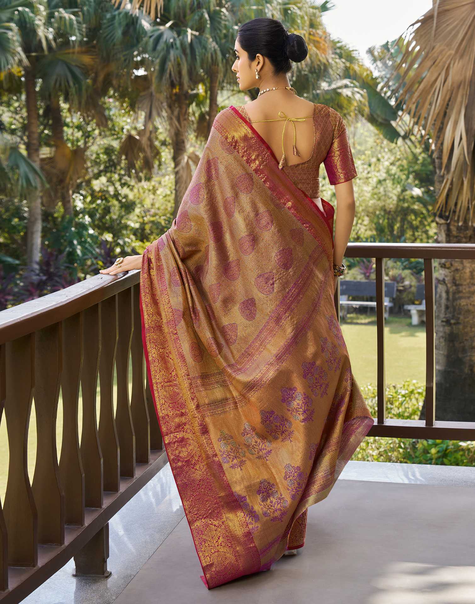 Purple Silk Woven Kanjivaram Saree