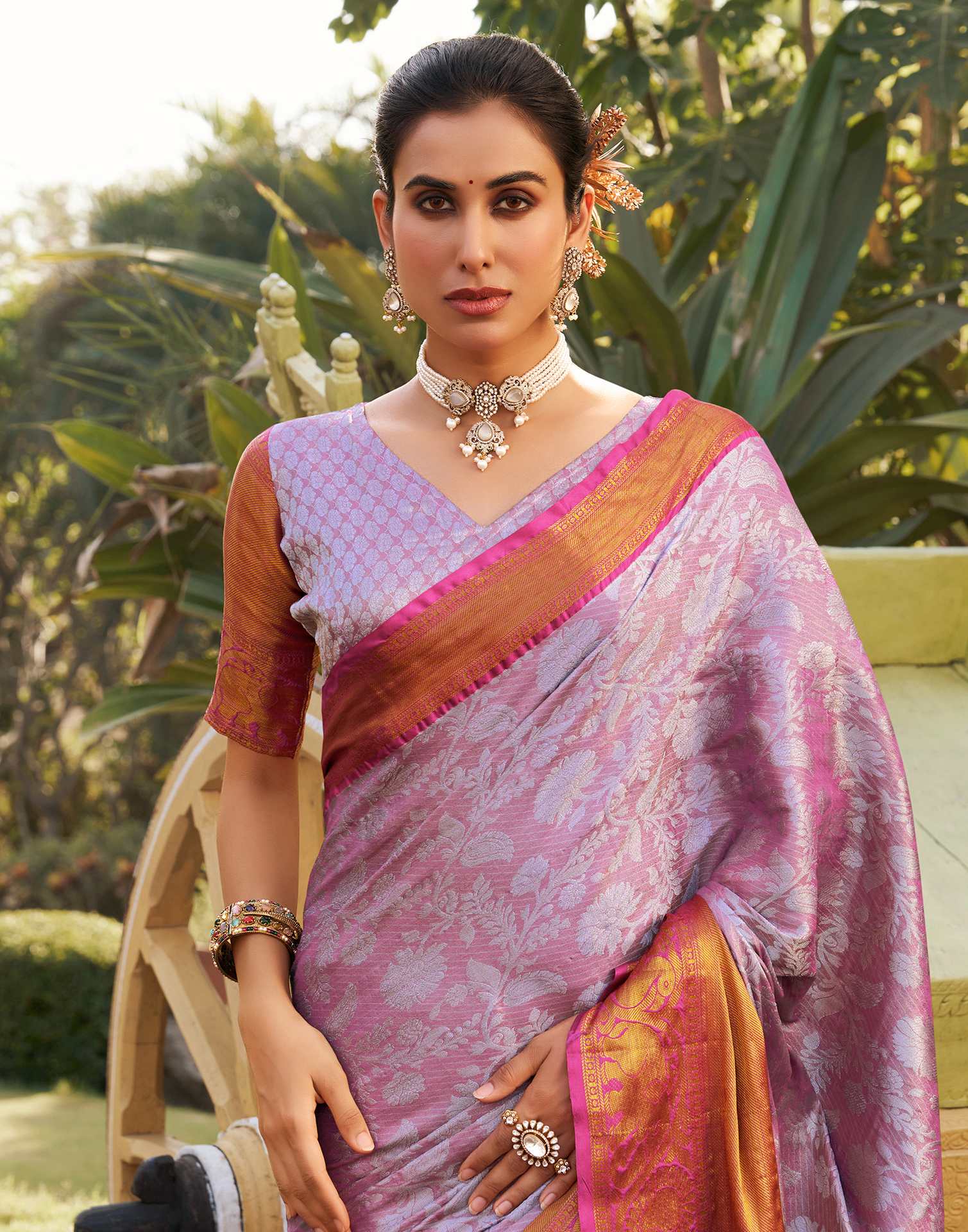 Purple Silk Woven Kanjivaram Saree