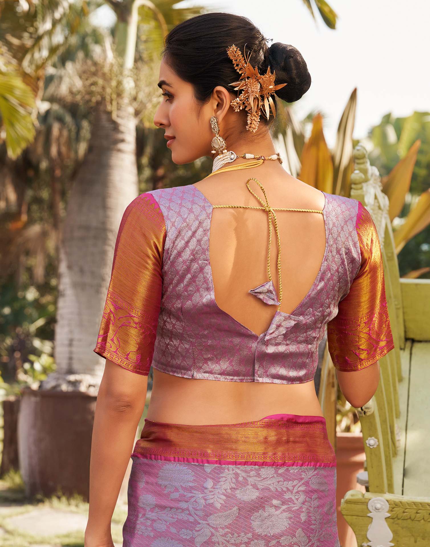 Purple Silk Woven Kanjivaram Saree