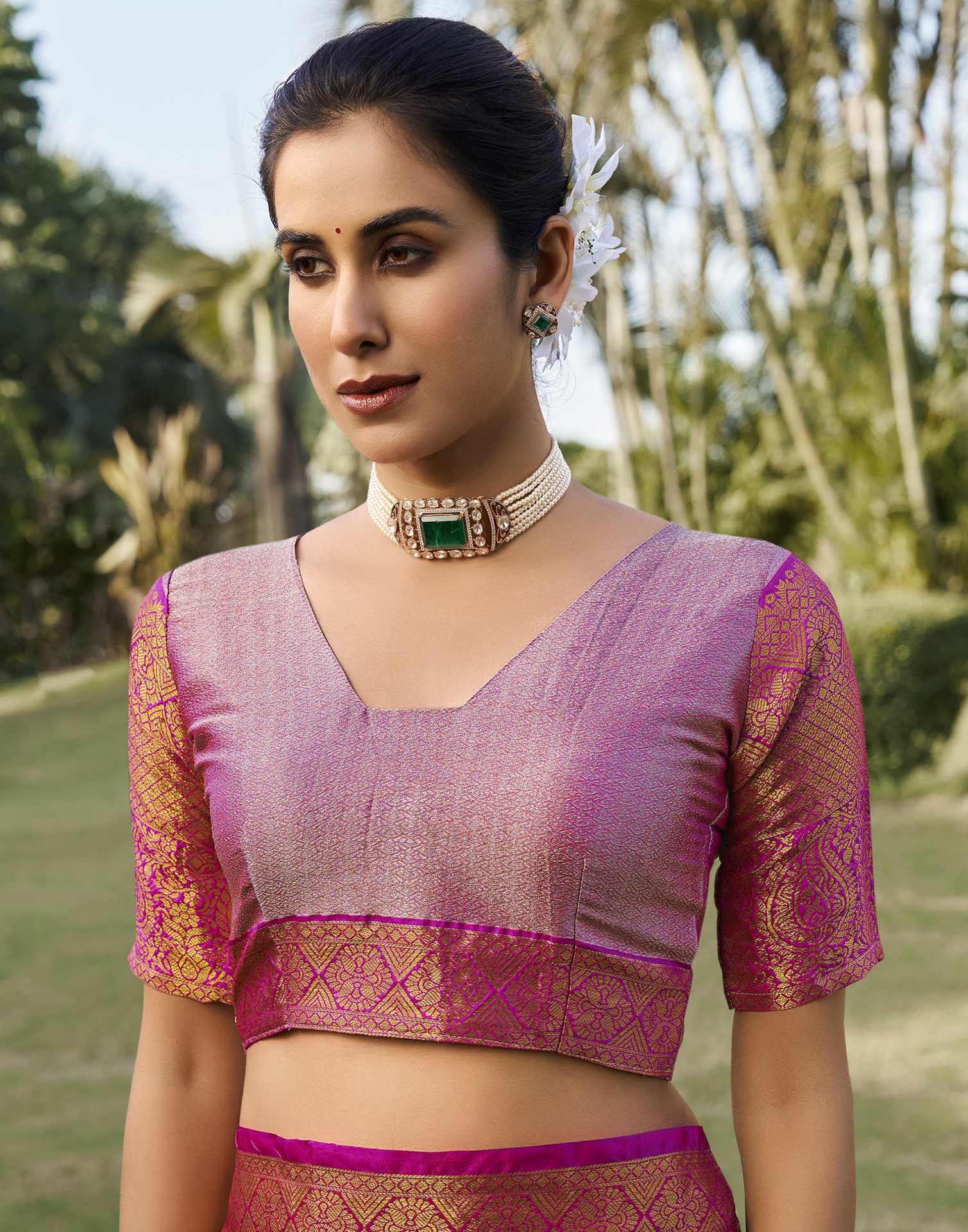 Orange Silk Woven Kanjivaram Saree