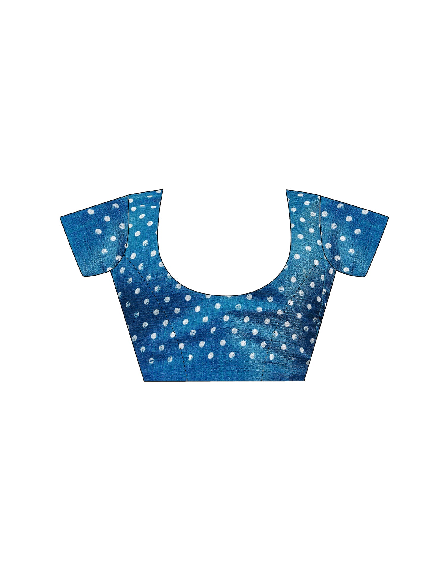 Dark Blue Cotton Blend Printed Saree
