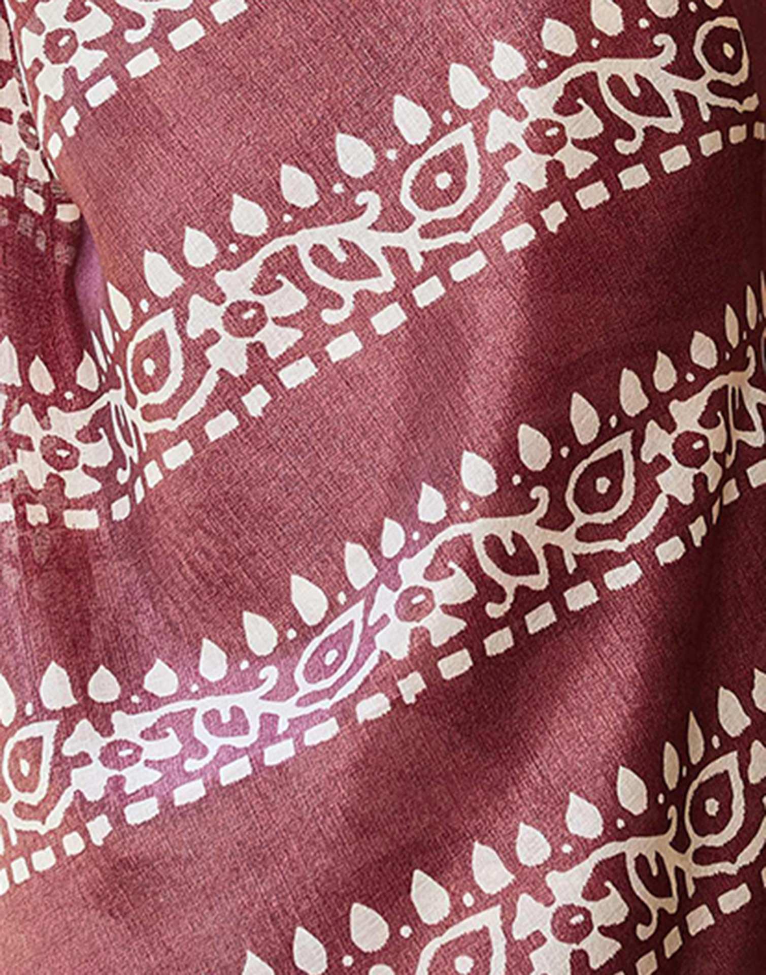 Dusty Wine Cotton Printed Saree