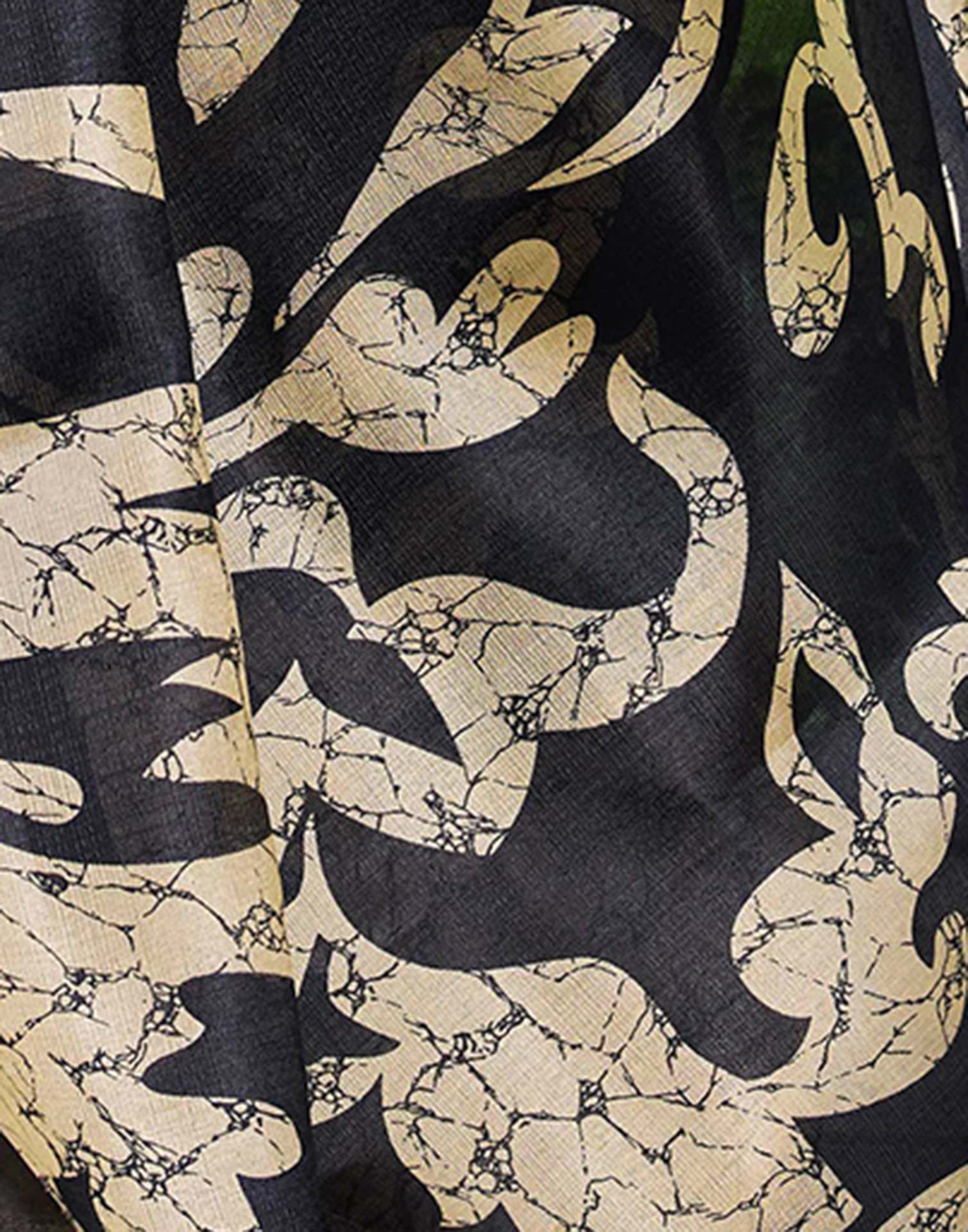 Beige Cotton Printed Saree