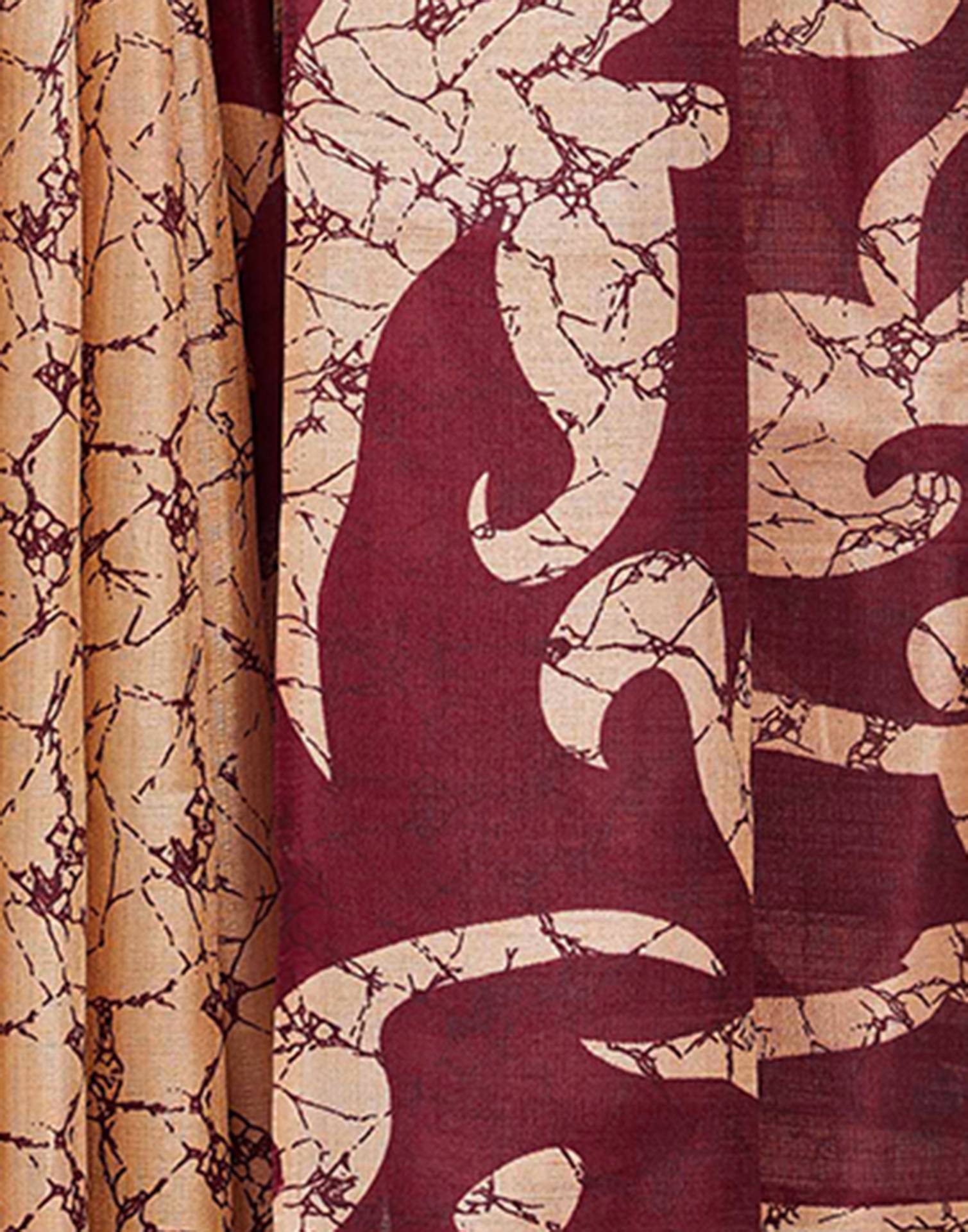 Maroon Cotton Printed Saree