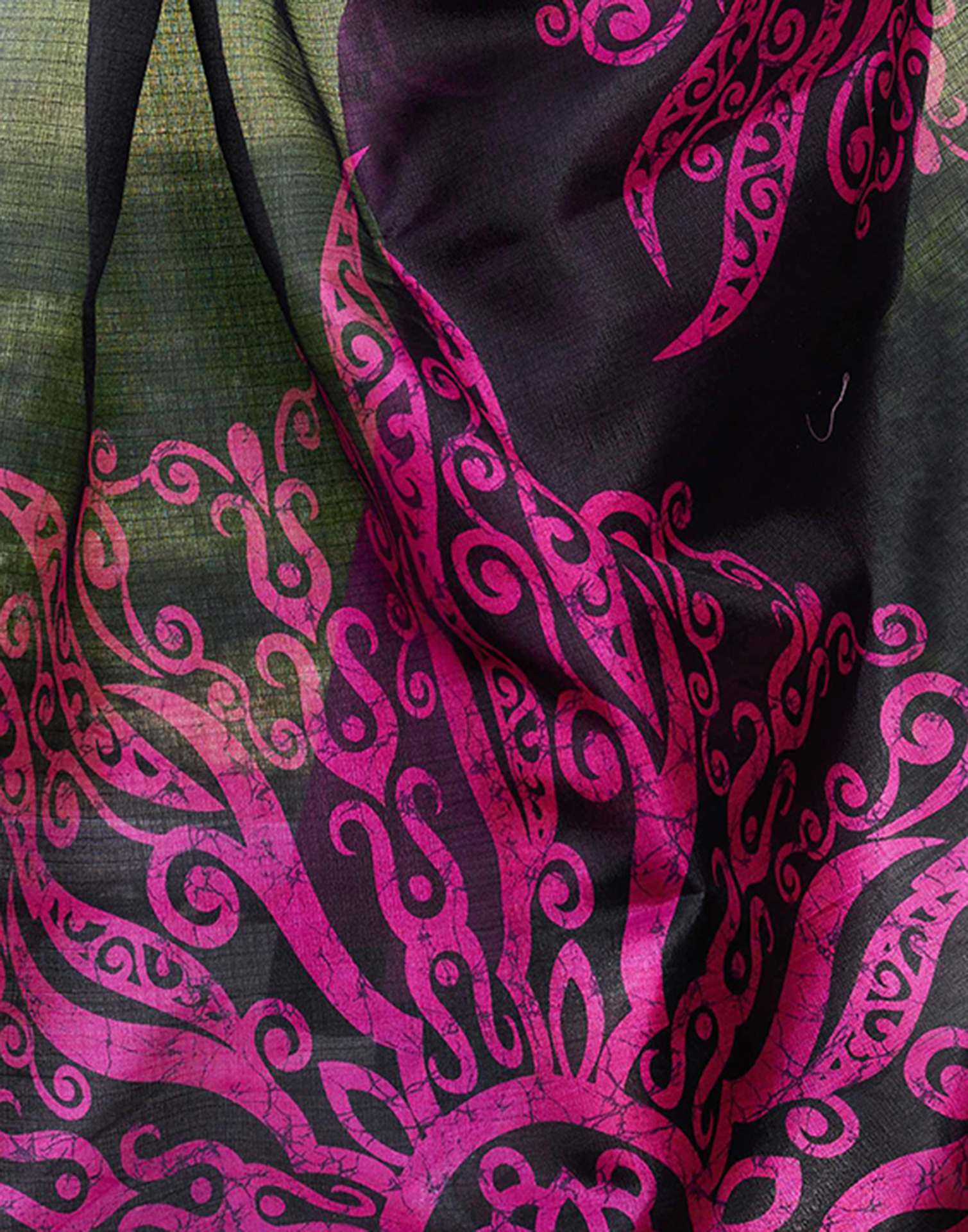 Rani Pink Cotton Printed Saree