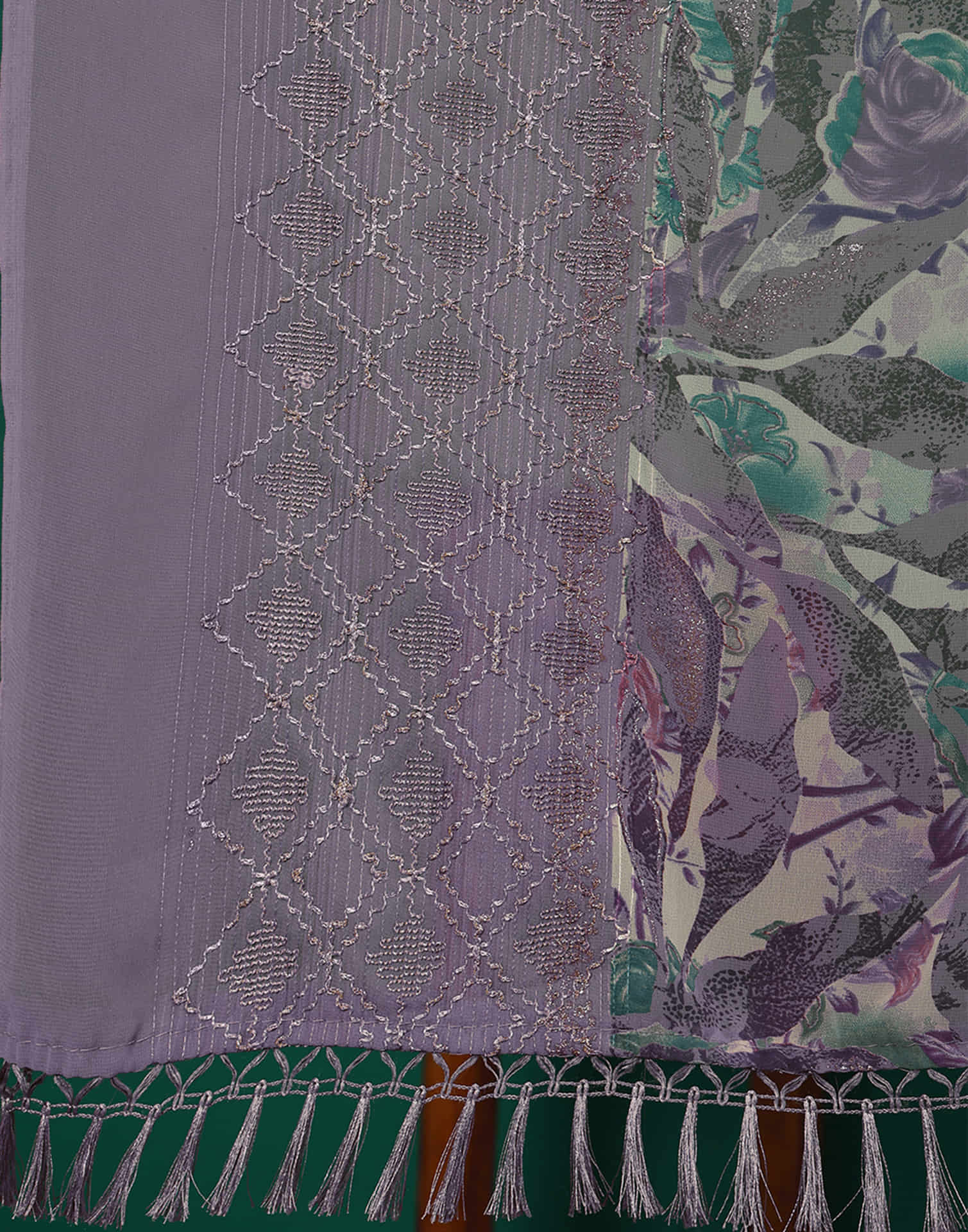 Mauve Georgette Printed Saree
