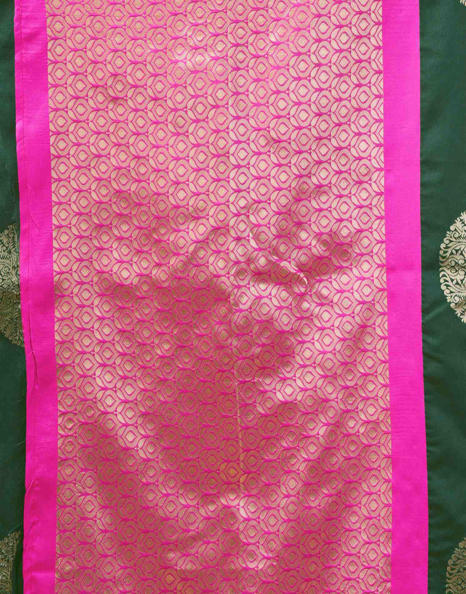 Dark Green Silk Woven Saree