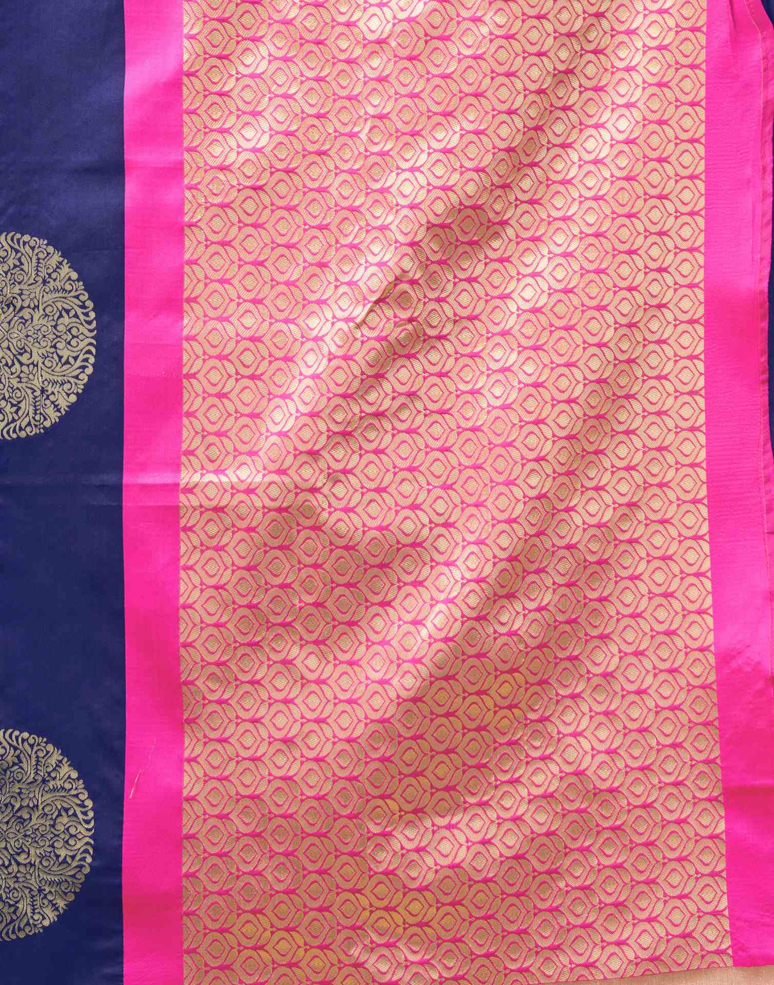 Navy Blue Silk Woven Saree