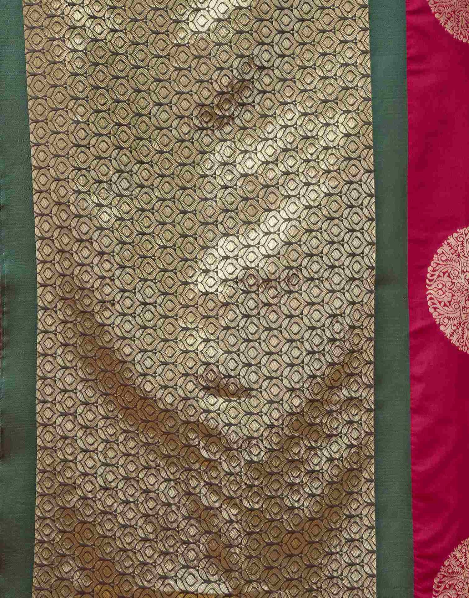 Rani Pink Silk Woven Saree