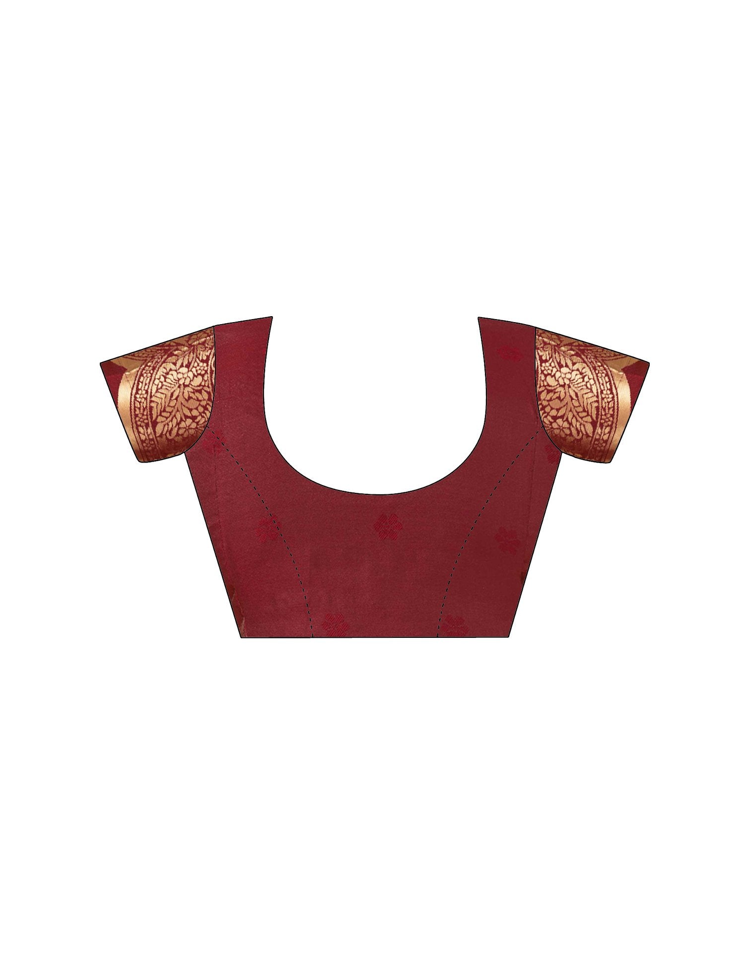 Maroon Silk Woven Banarasi Saree