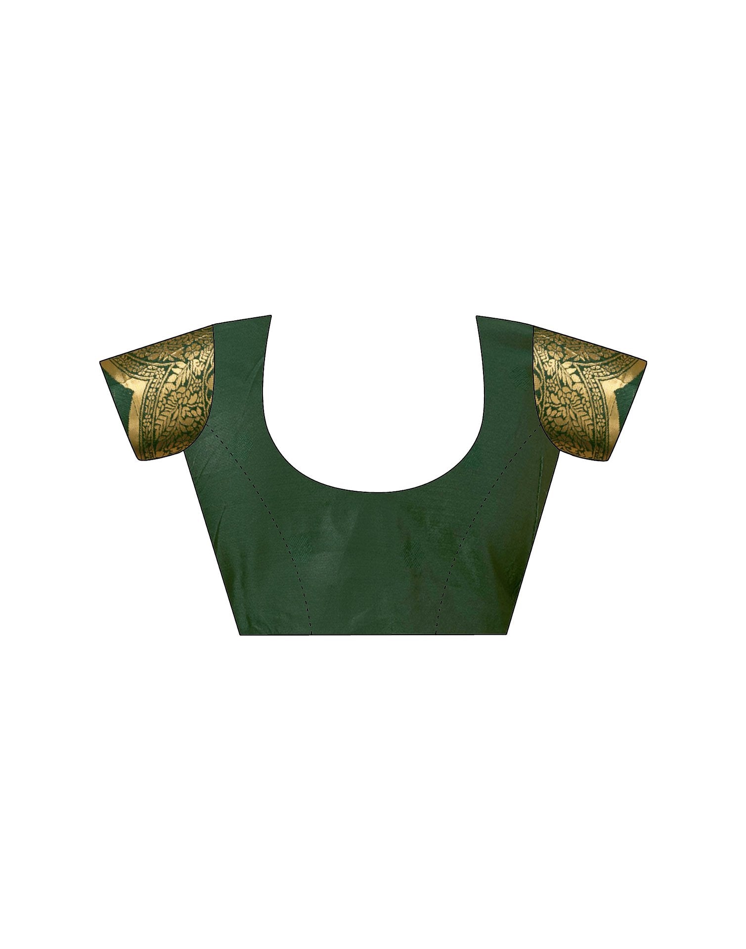 Dark Green Silk Woven Banarasi Saree