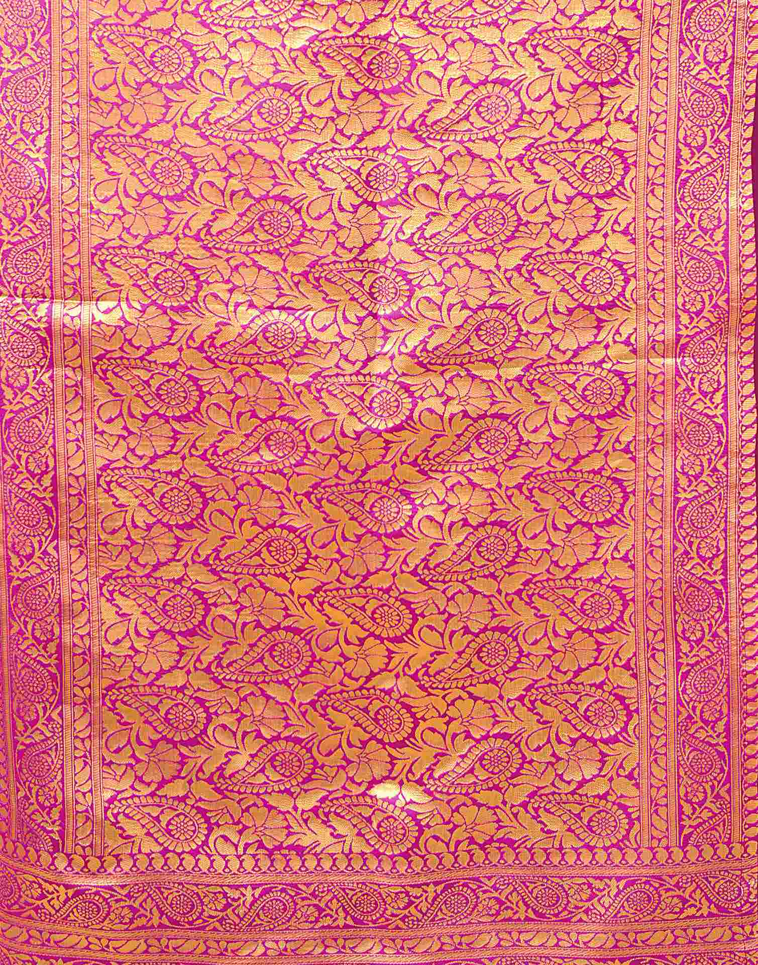 Magenta Silk Woven Banarasi Saree