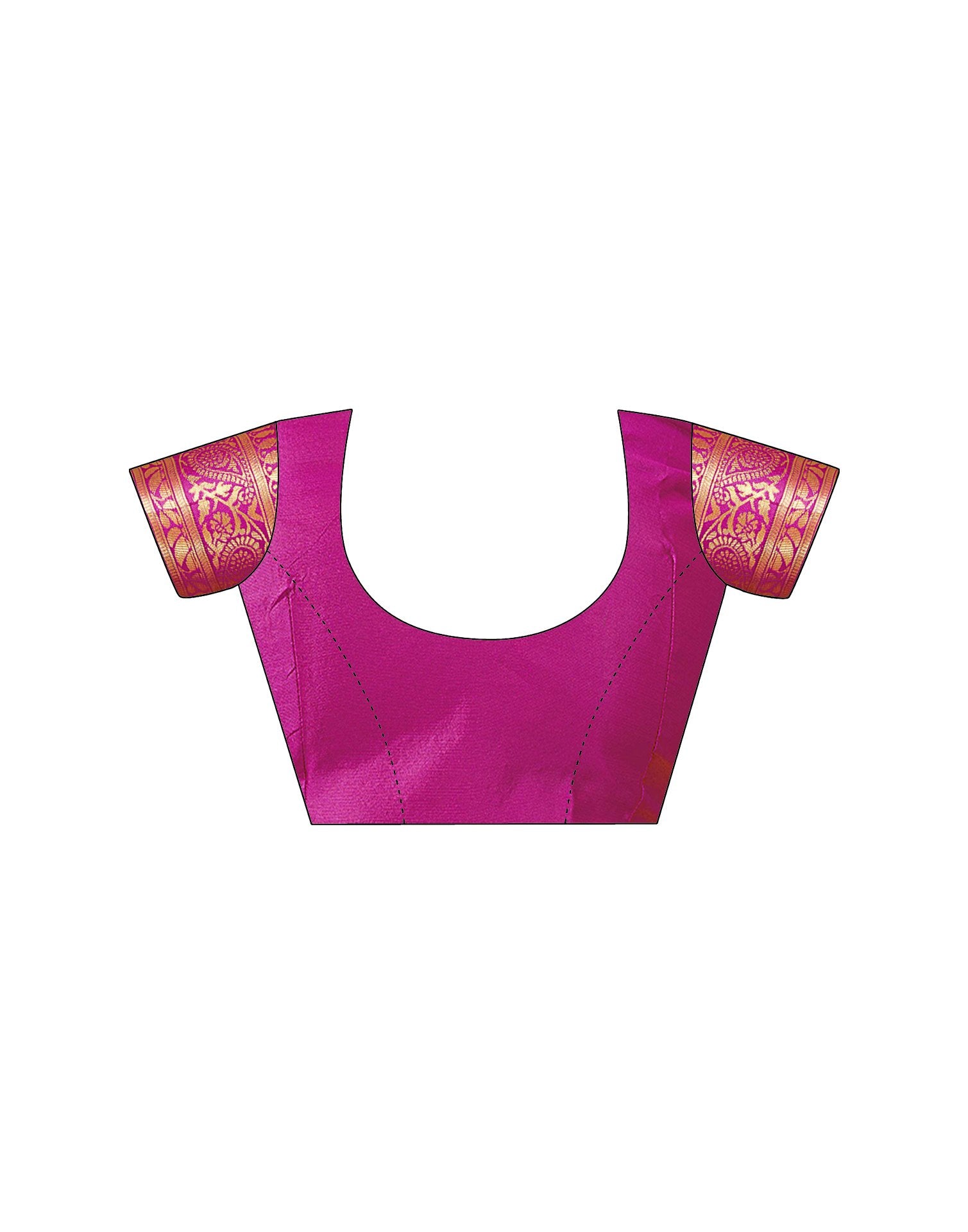 Magenta Silk Woven Banarasi Saree