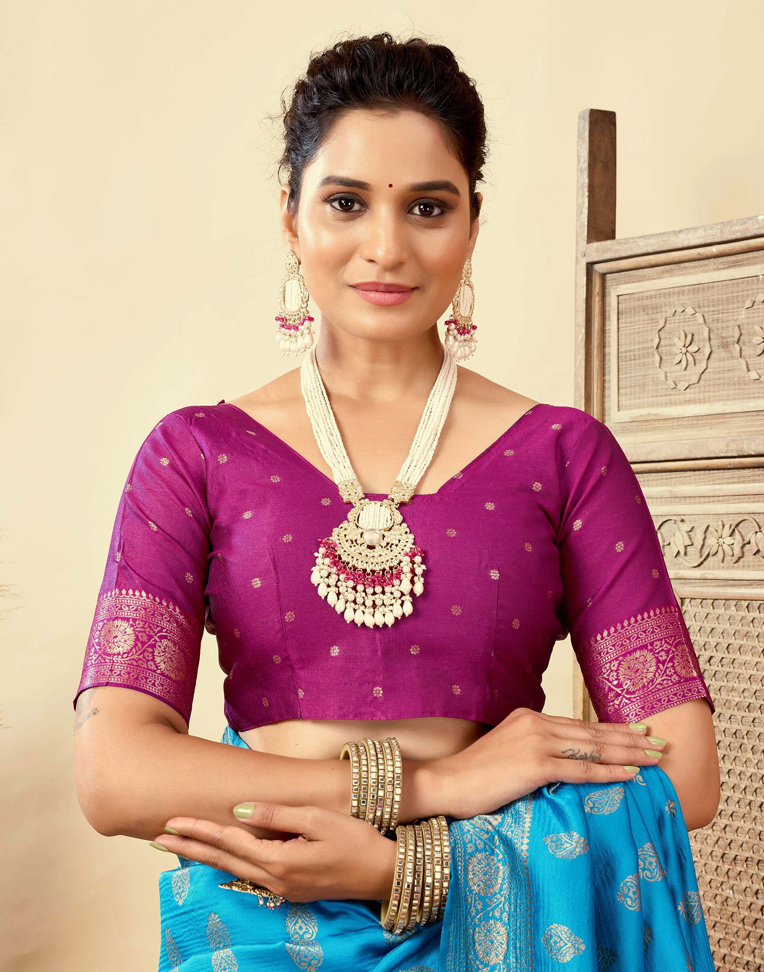 Blue Silk Woven Banarasi Saree