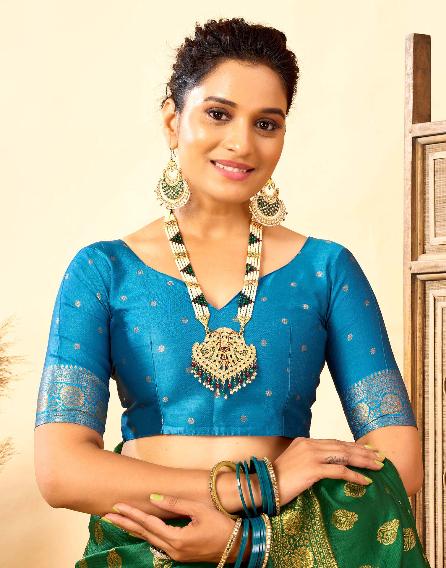 Dark Green Silk Woven Banarasi Saree