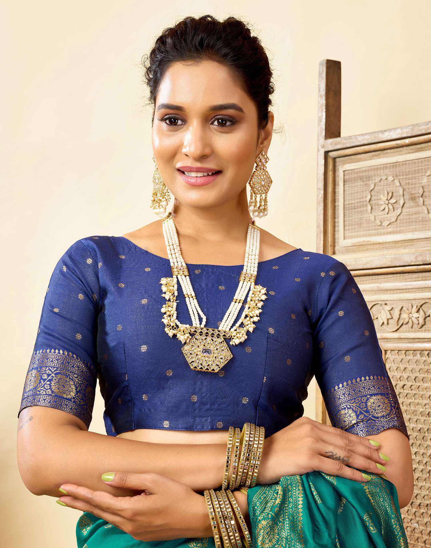 Teal Green Silk Woven Banarasi Saree