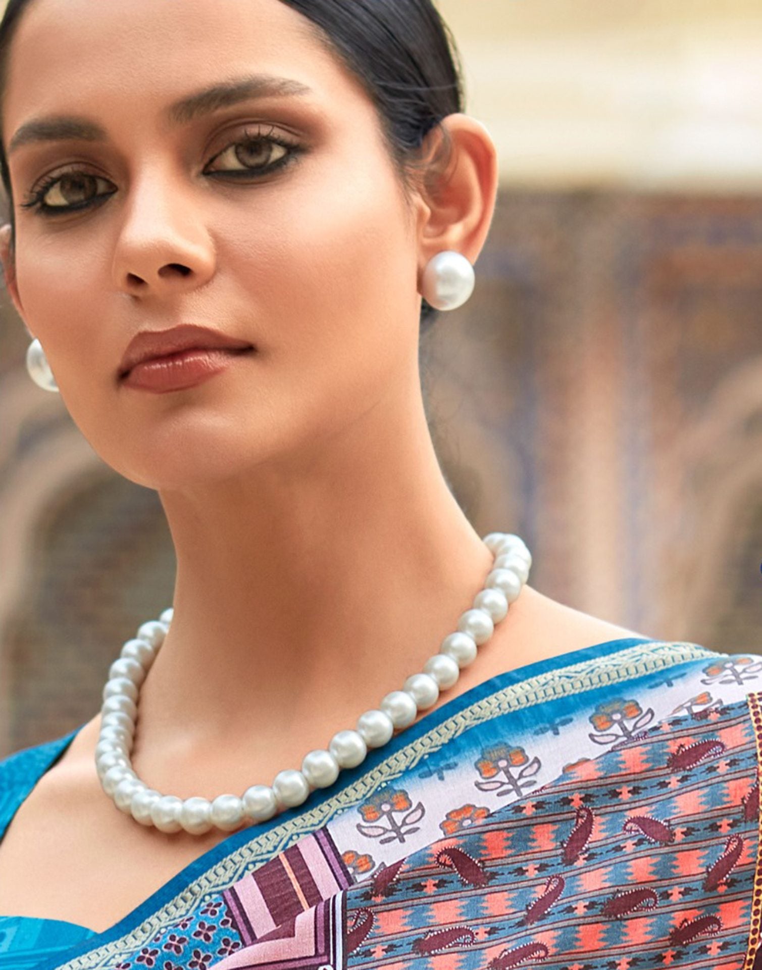 Wine Dola Silk Printed Saree