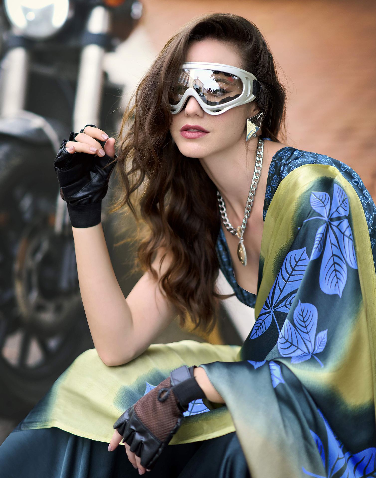 Multicoloured Satin Printed Saree