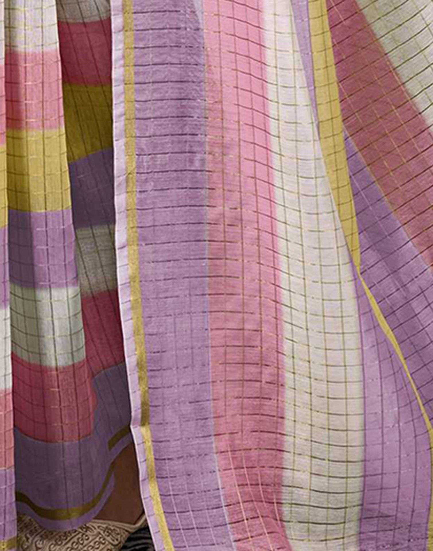 Multicoloured Chanderi Printed Saree