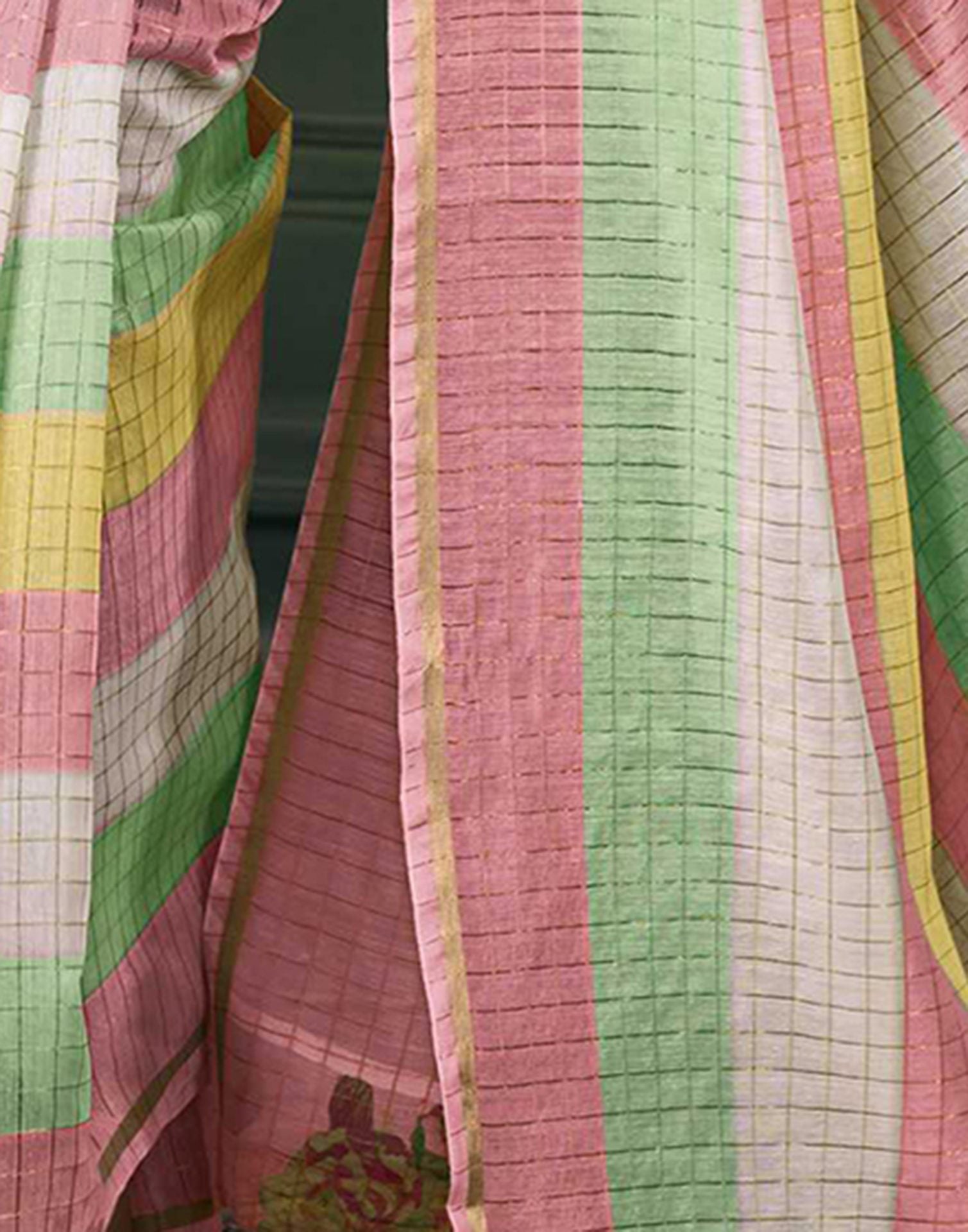 Multicoloured Chanderi Printed Saree