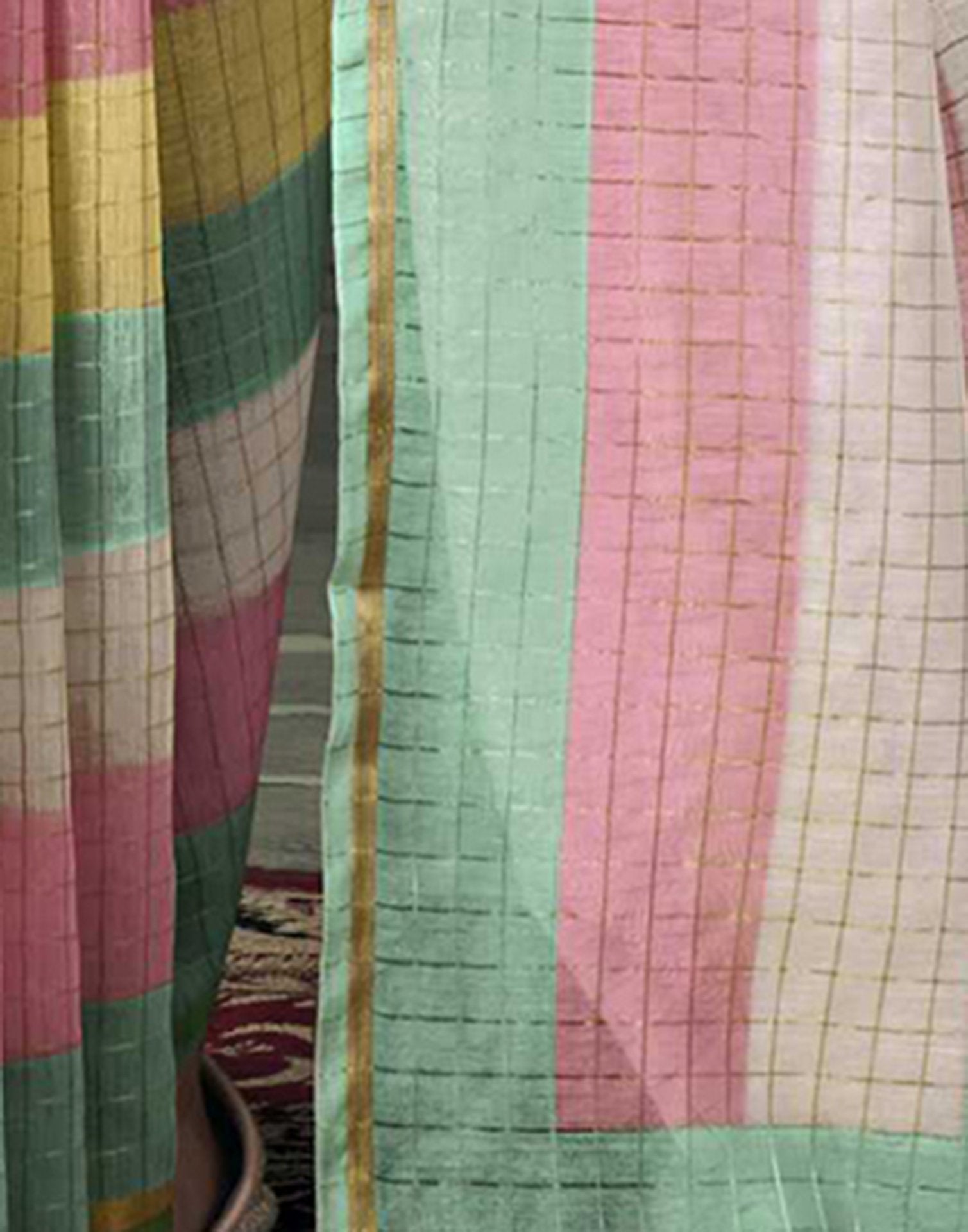 Multicoloured Chanderi Printed Saree