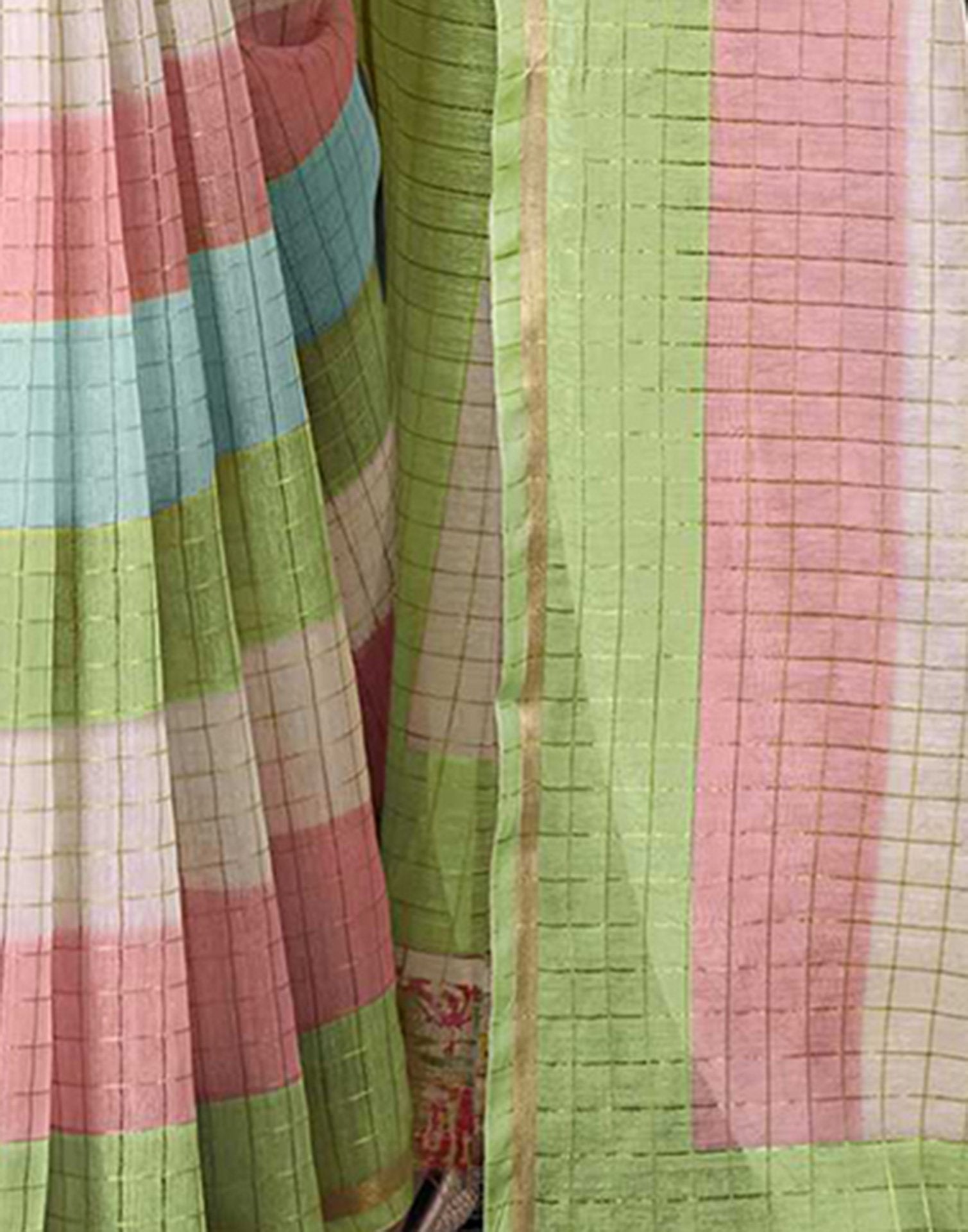 Multicoloured Chanderi Printed Saree