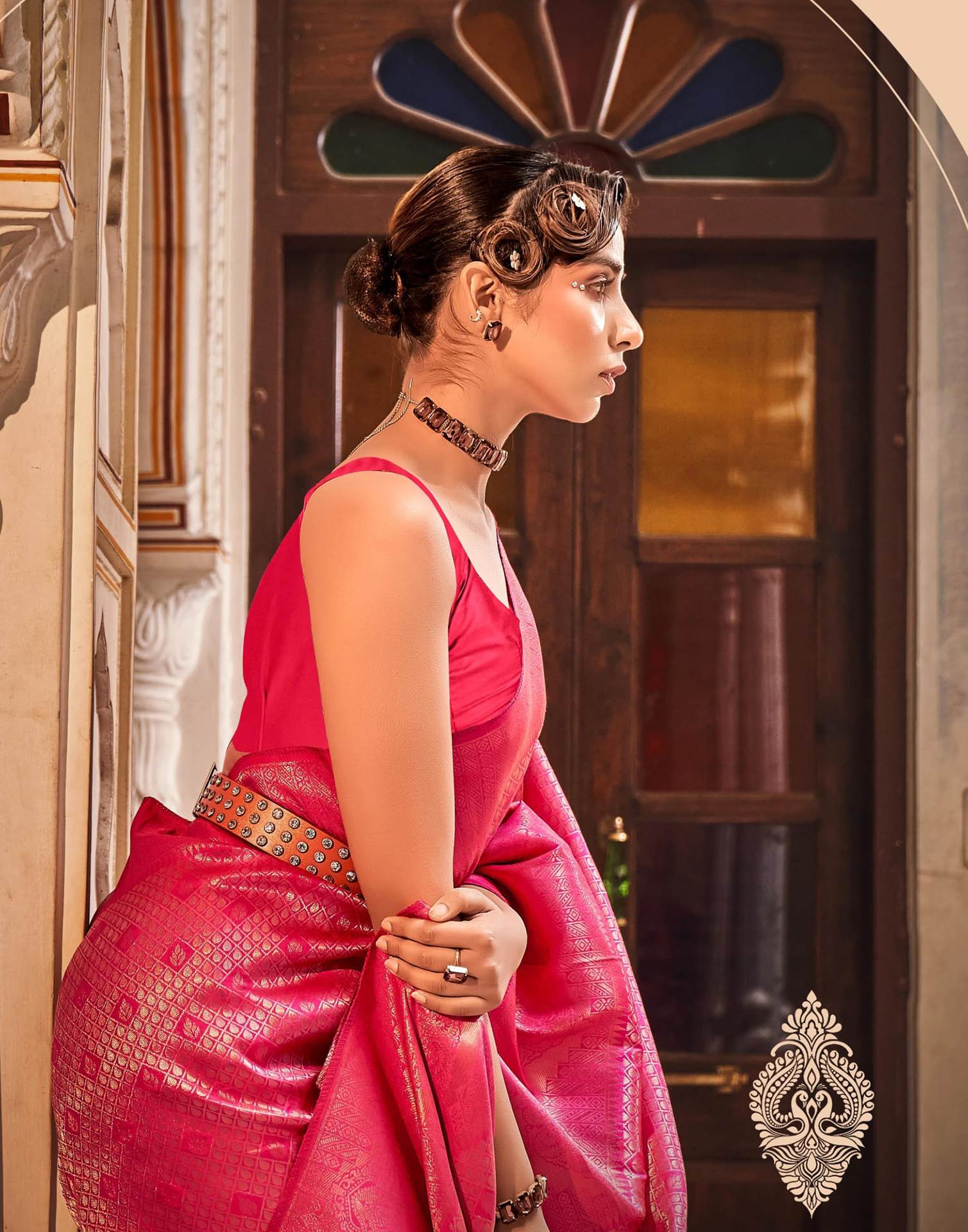 Rani Pink Silk Woven Kanjivaram Saree