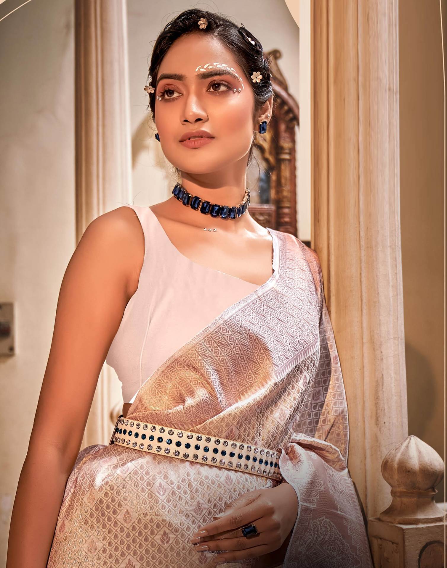 Light Baby Pink Silk Woven Kanjivaram Saree