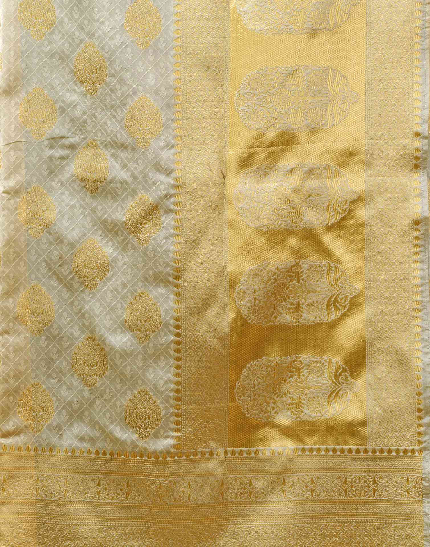 Grey Silk Woven Banarasi Saree