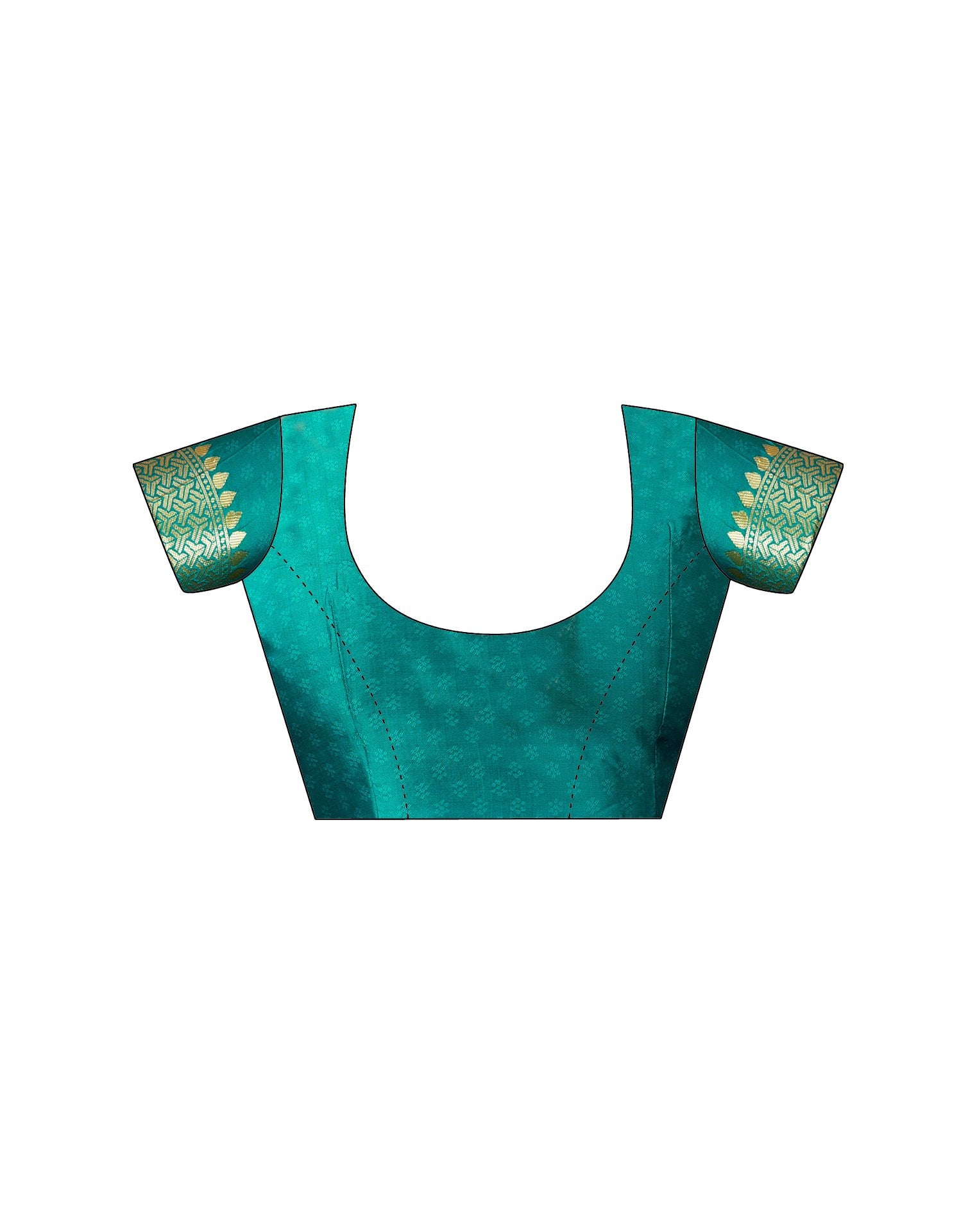 Teal Green Silk Woven Banarasi Saree