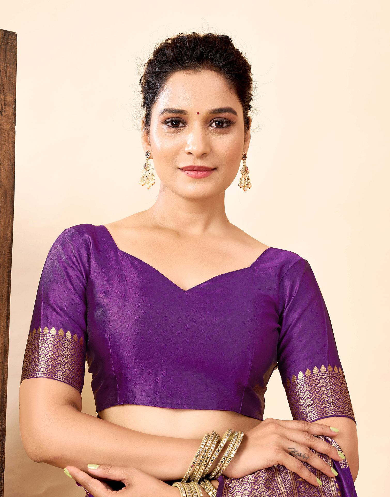 Purple Silk Woven Banarasi Saree