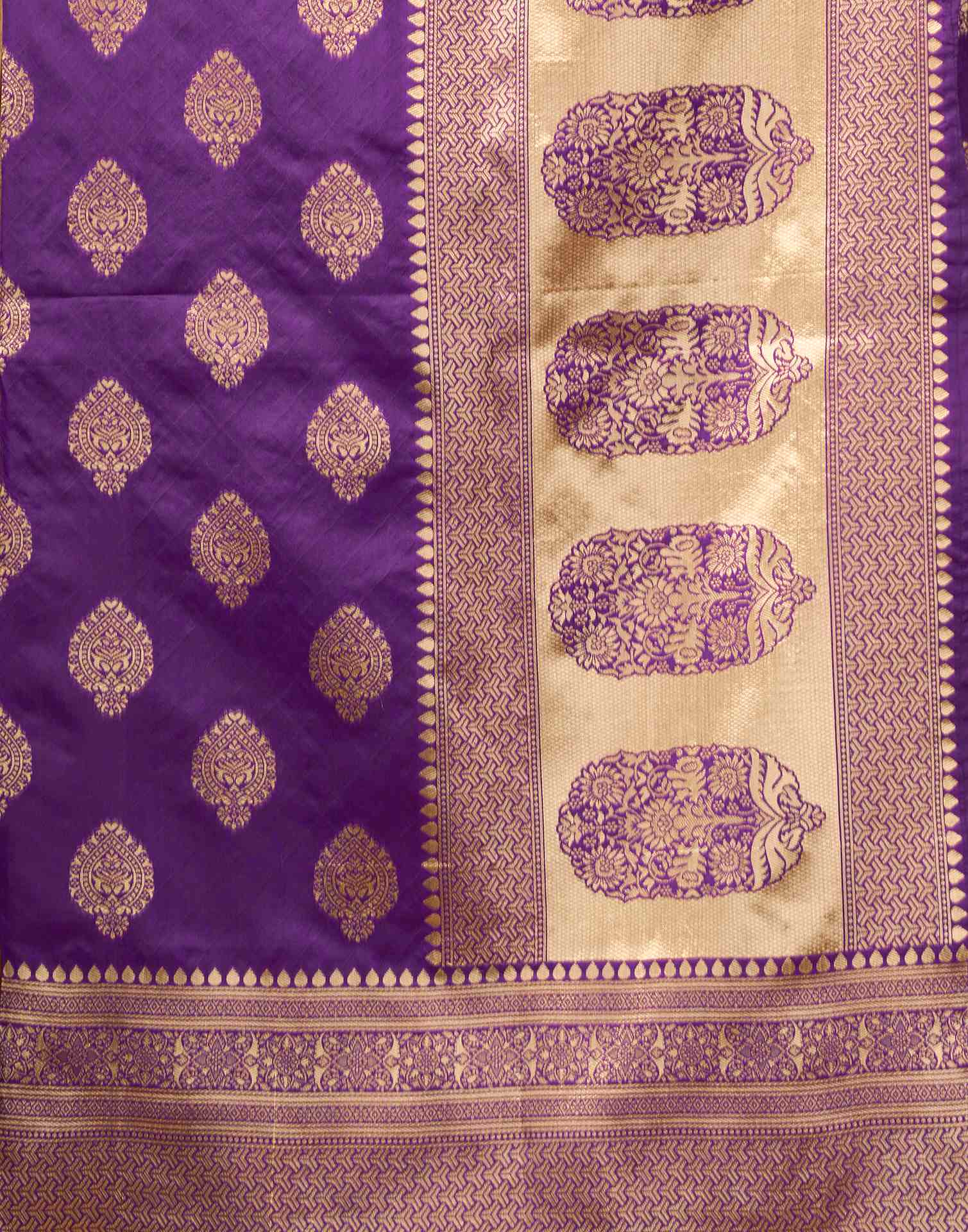 Purple Silk Woven Banarasi Saree
