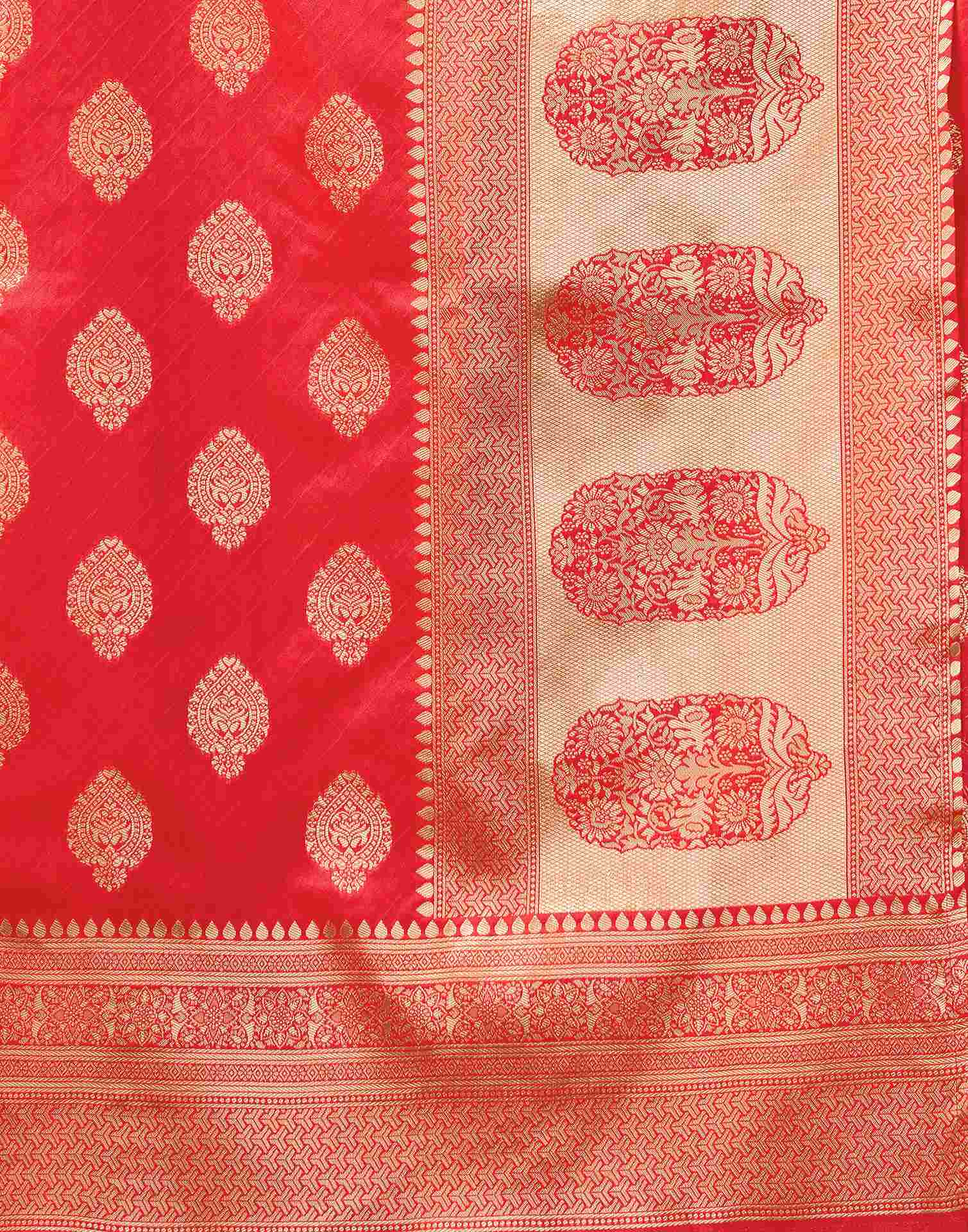 Red Silk Woven Banarasi Saree