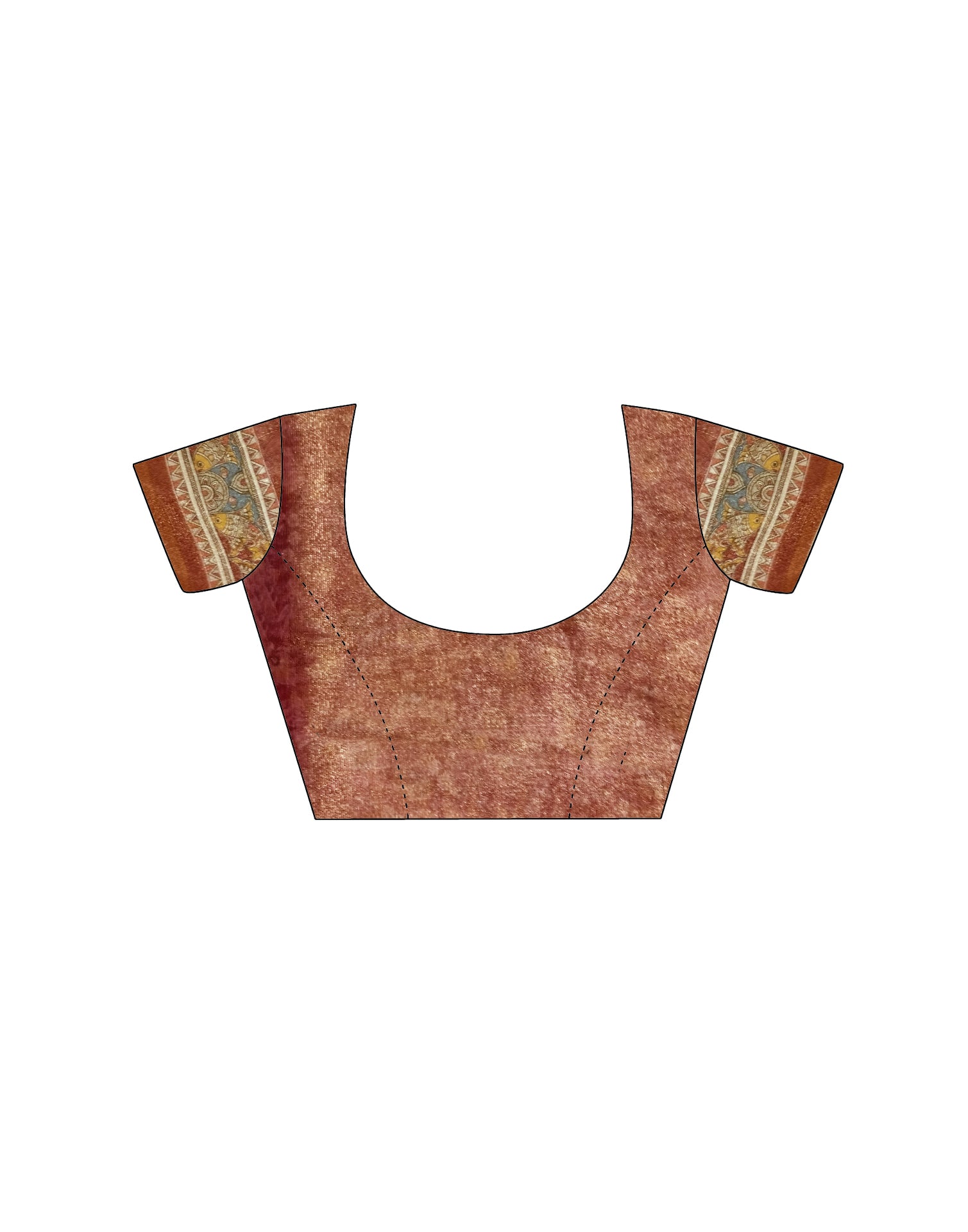 Chestnut Brown Linen Floral Printed Saree
