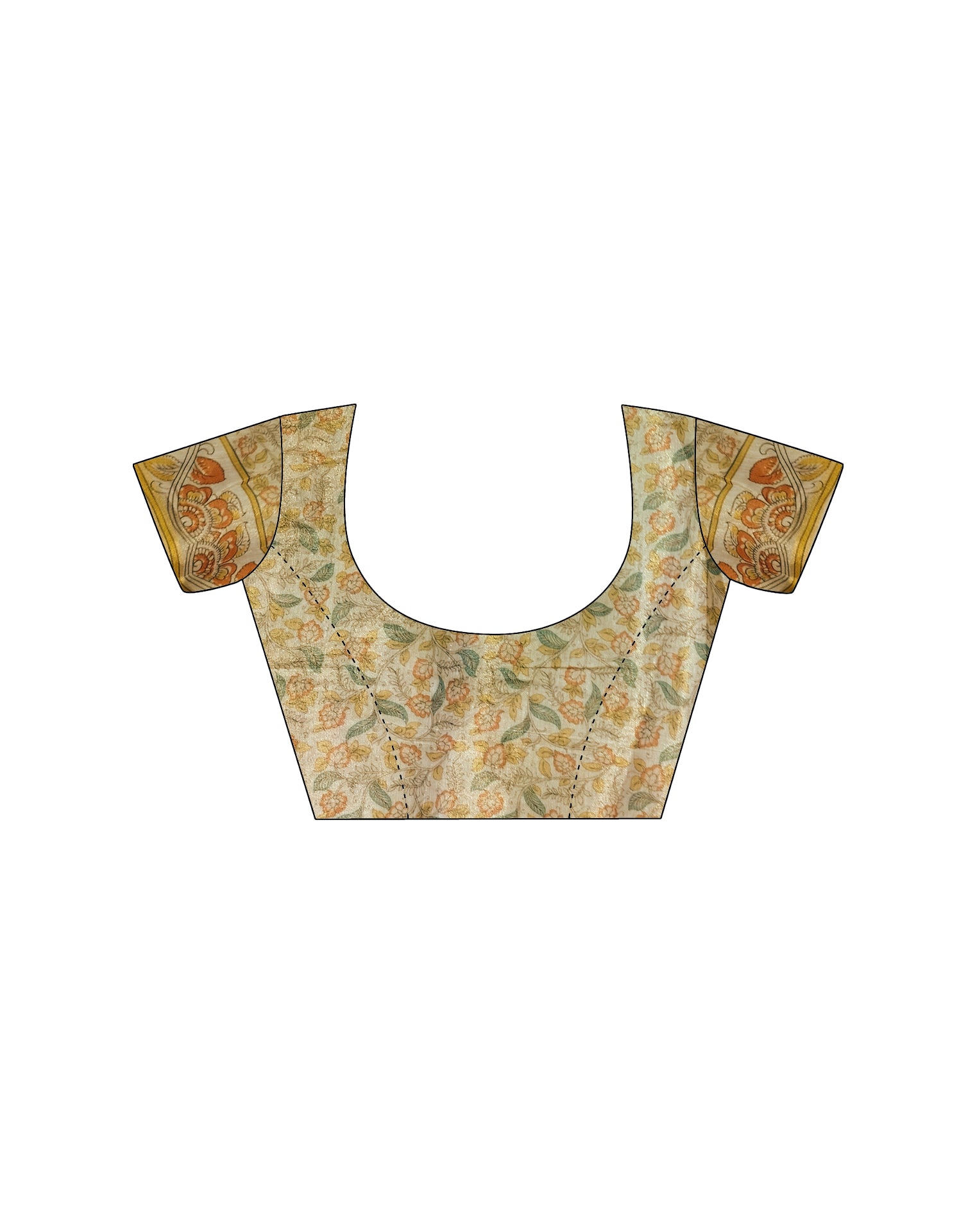 Light Beige Linen Floral Printed Saree
