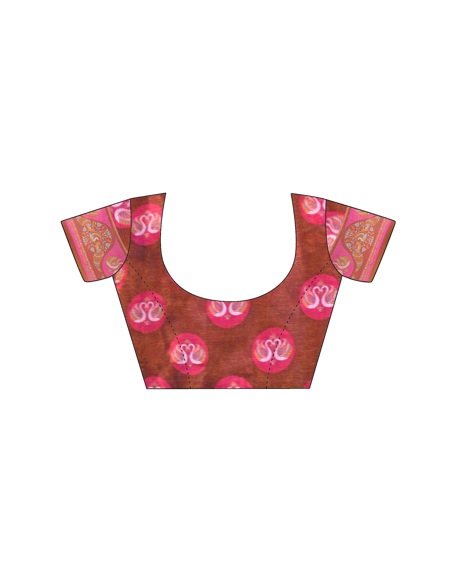 Brown Linen Floral Printed Saree