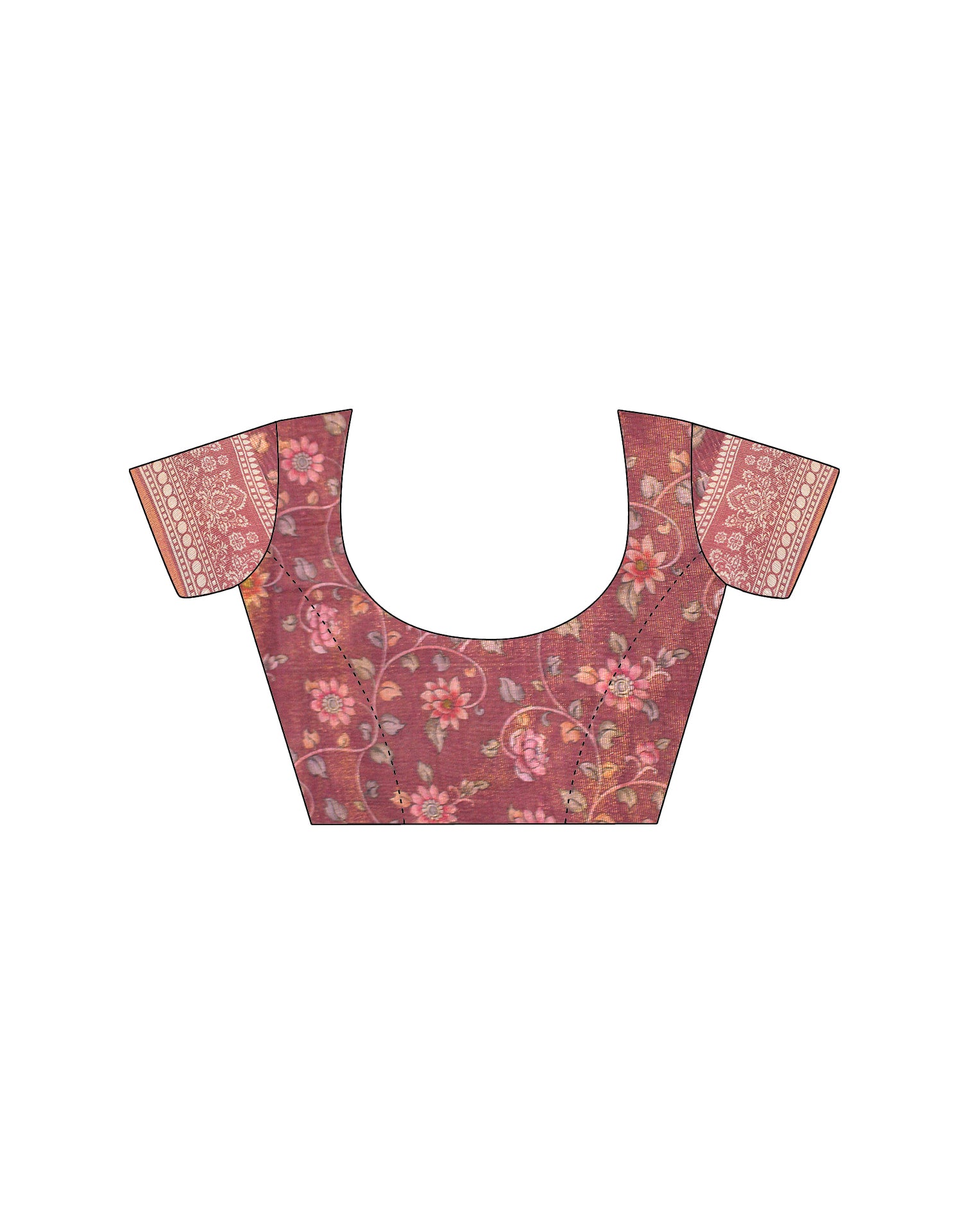 Light Pink Linen Floral Printed Saree