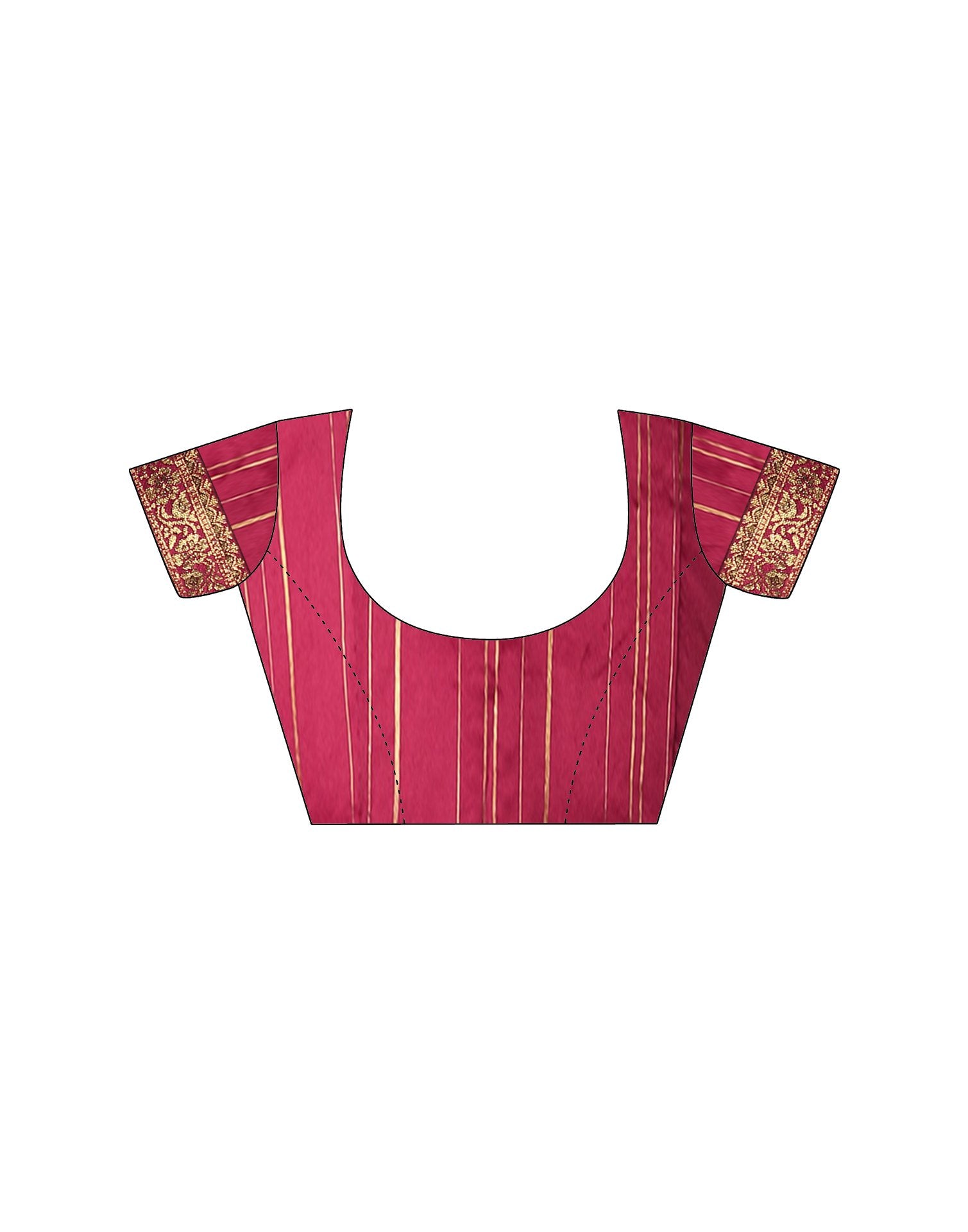 Rani Pink Chiffon Stone Work Swarovski Saree