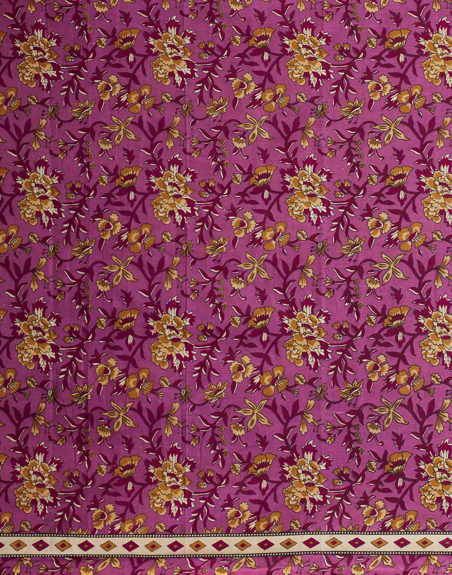Pink Pure Cotton Floral Printed Saree