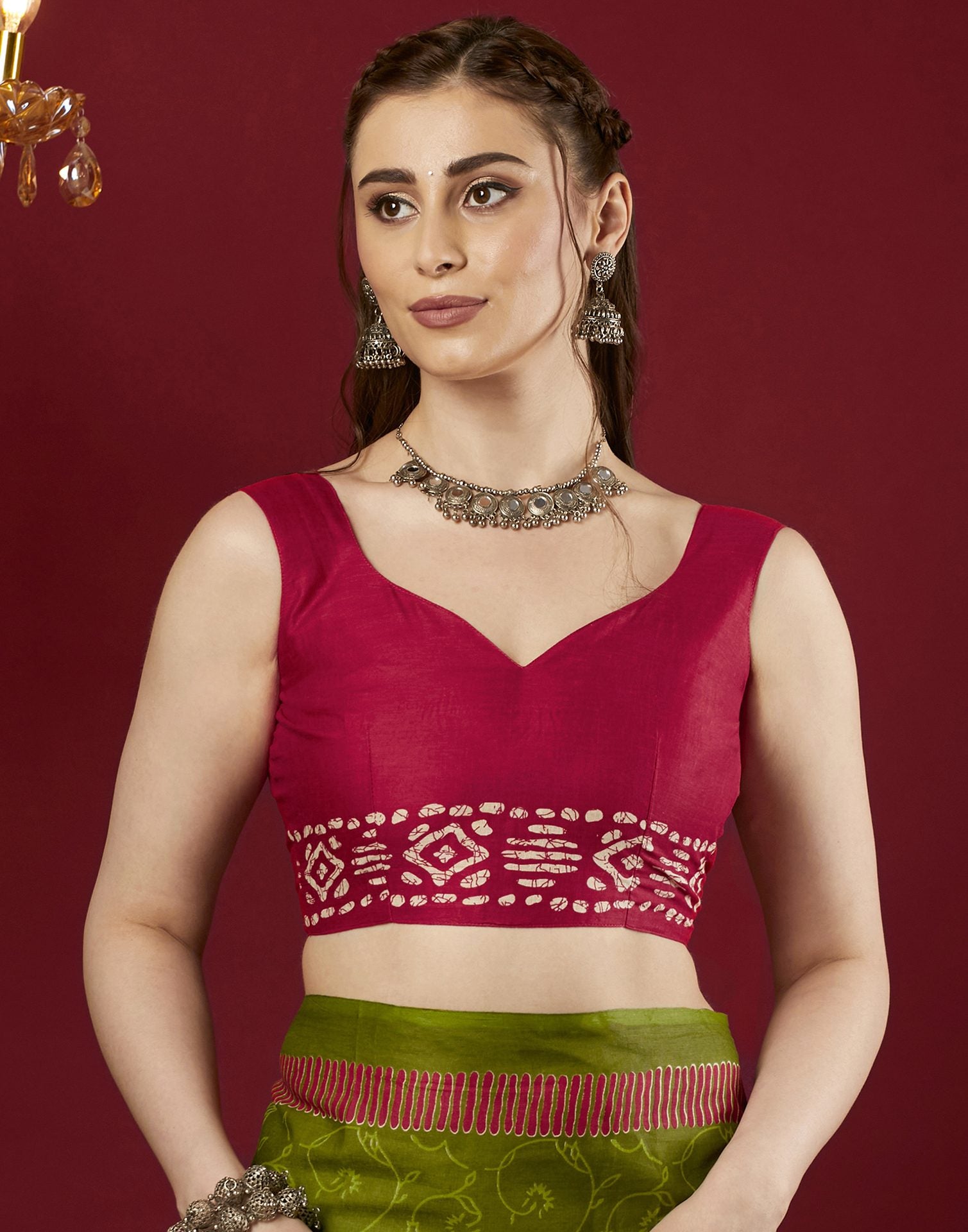 Green Pure Cotton Printed Saree