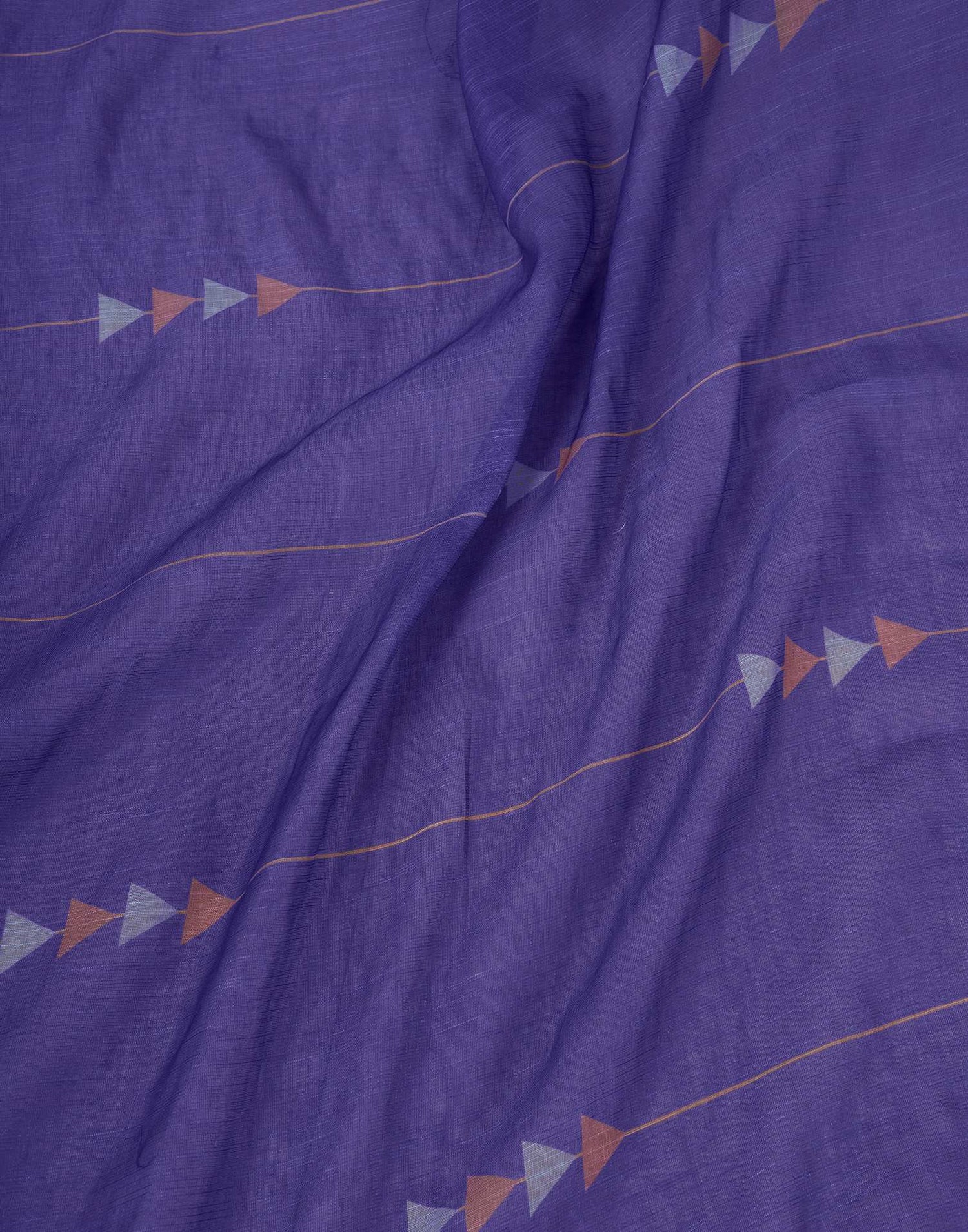 Ready to Wear Purple Linen Printed Saree