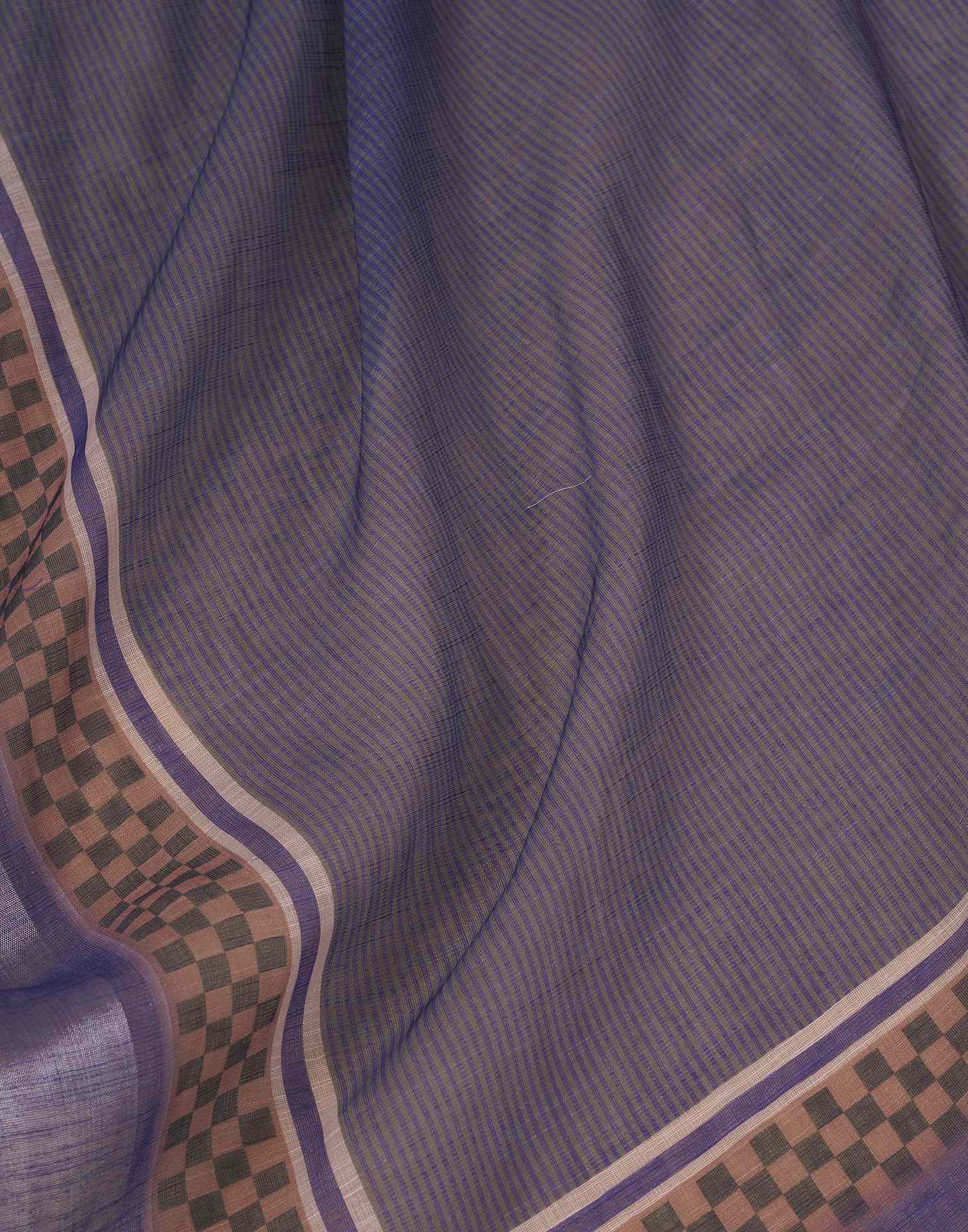 Ready to Wear Dusty Purple Linen Printed Saree