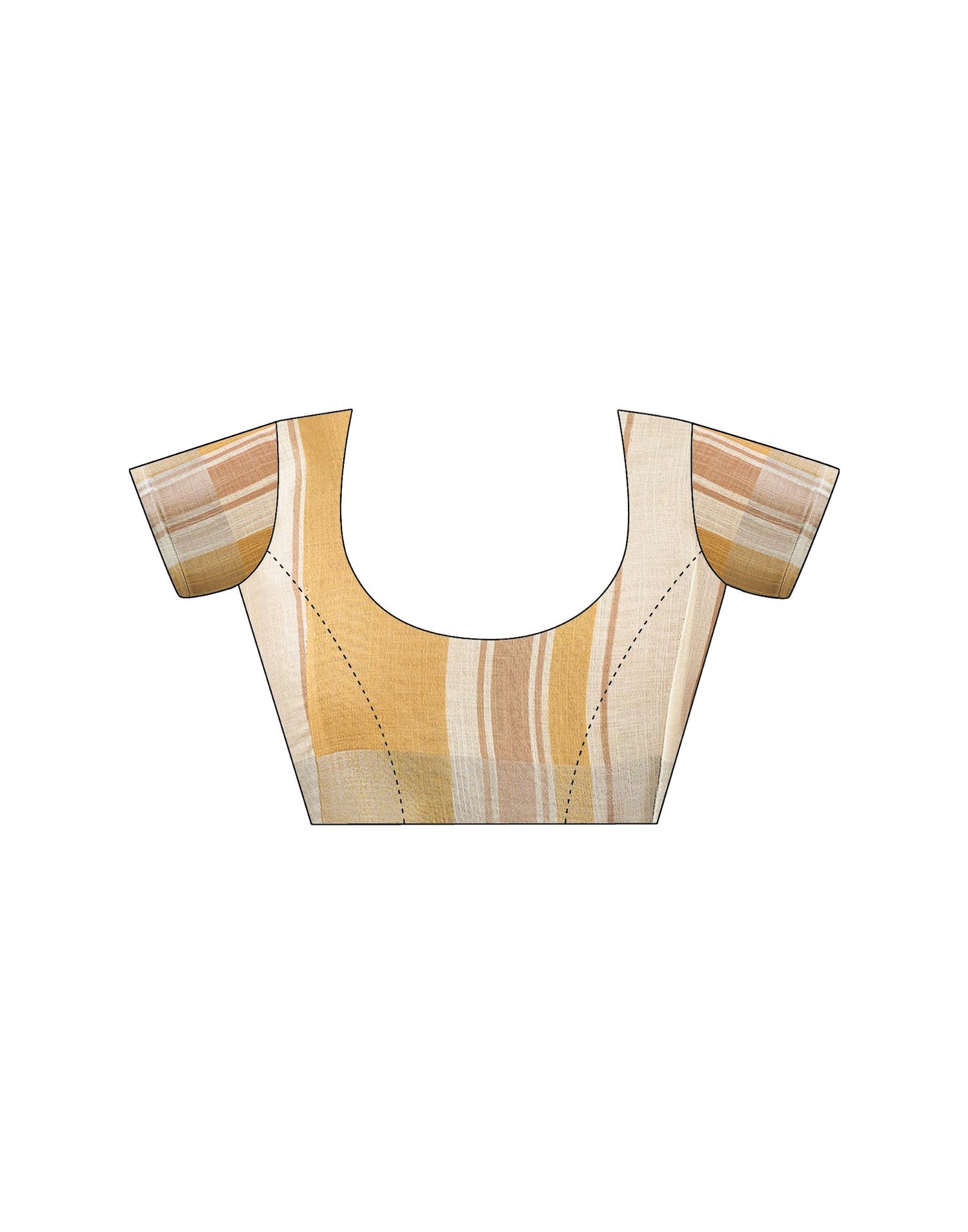 Ready to Wear Yellow Linen Printed Saree