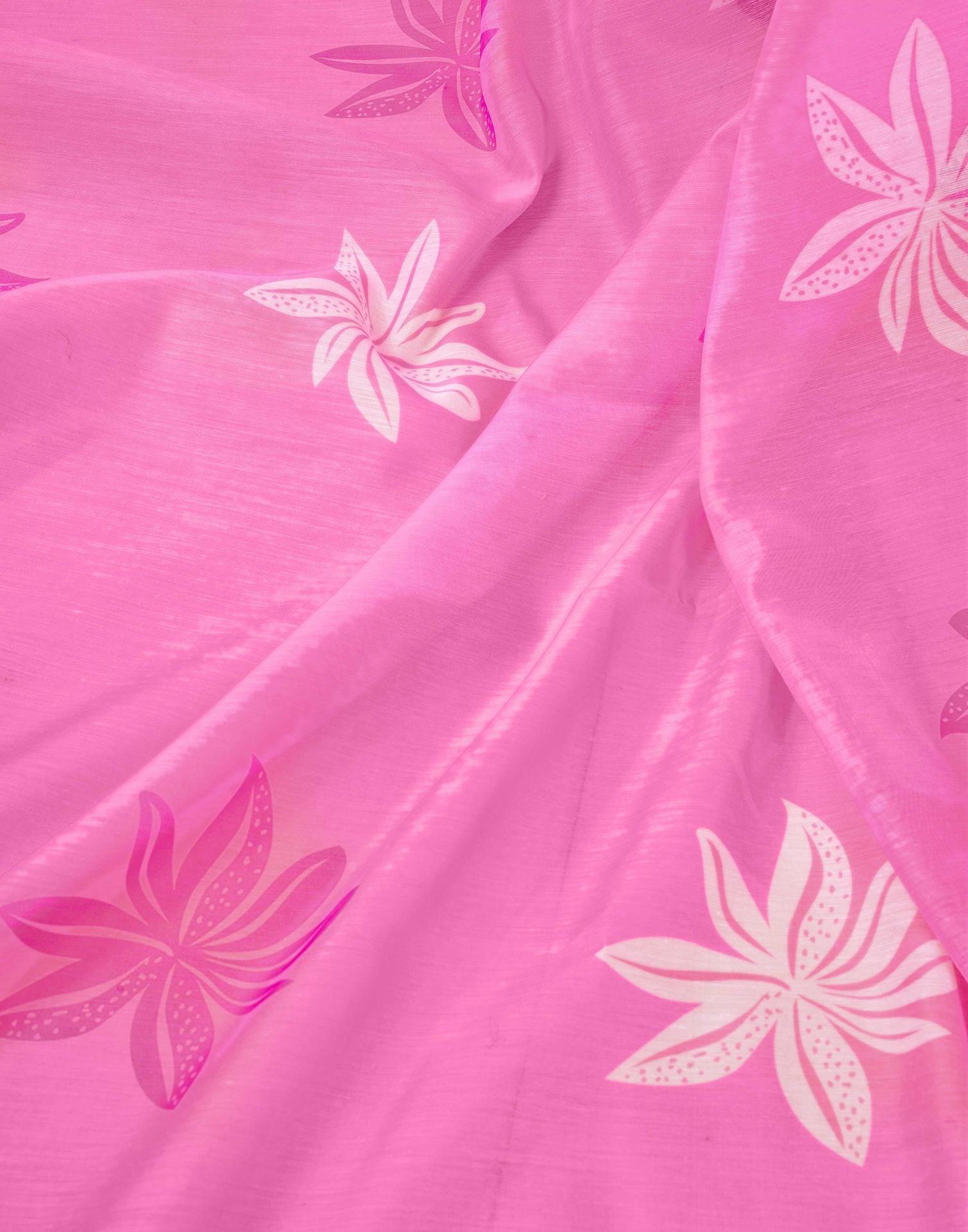 Ready to Wear Pink Chanderi Floral Printed Saree