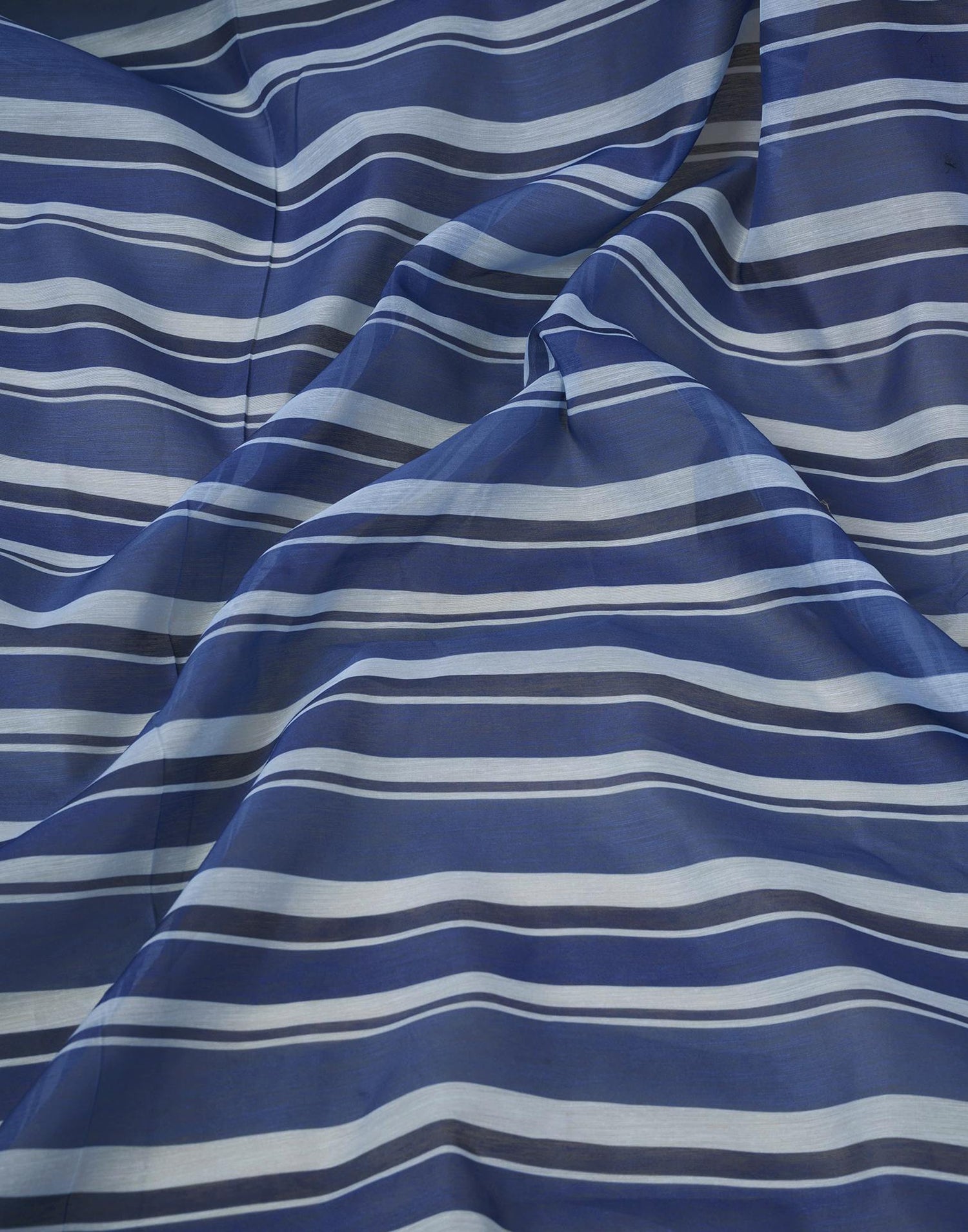 Ready to Wear Blue Chanderi Printed Saree