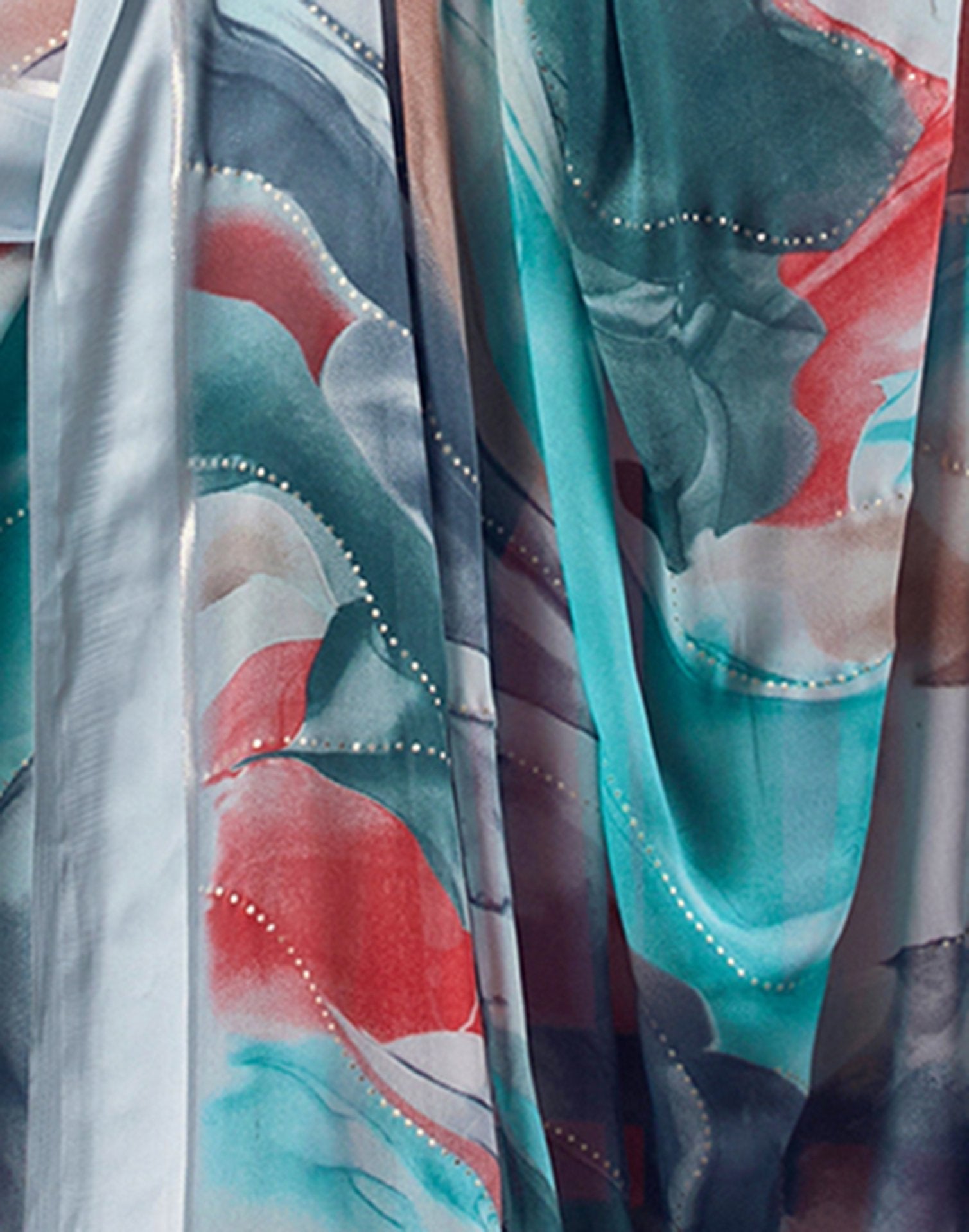 Grey Georgette Printed Saree