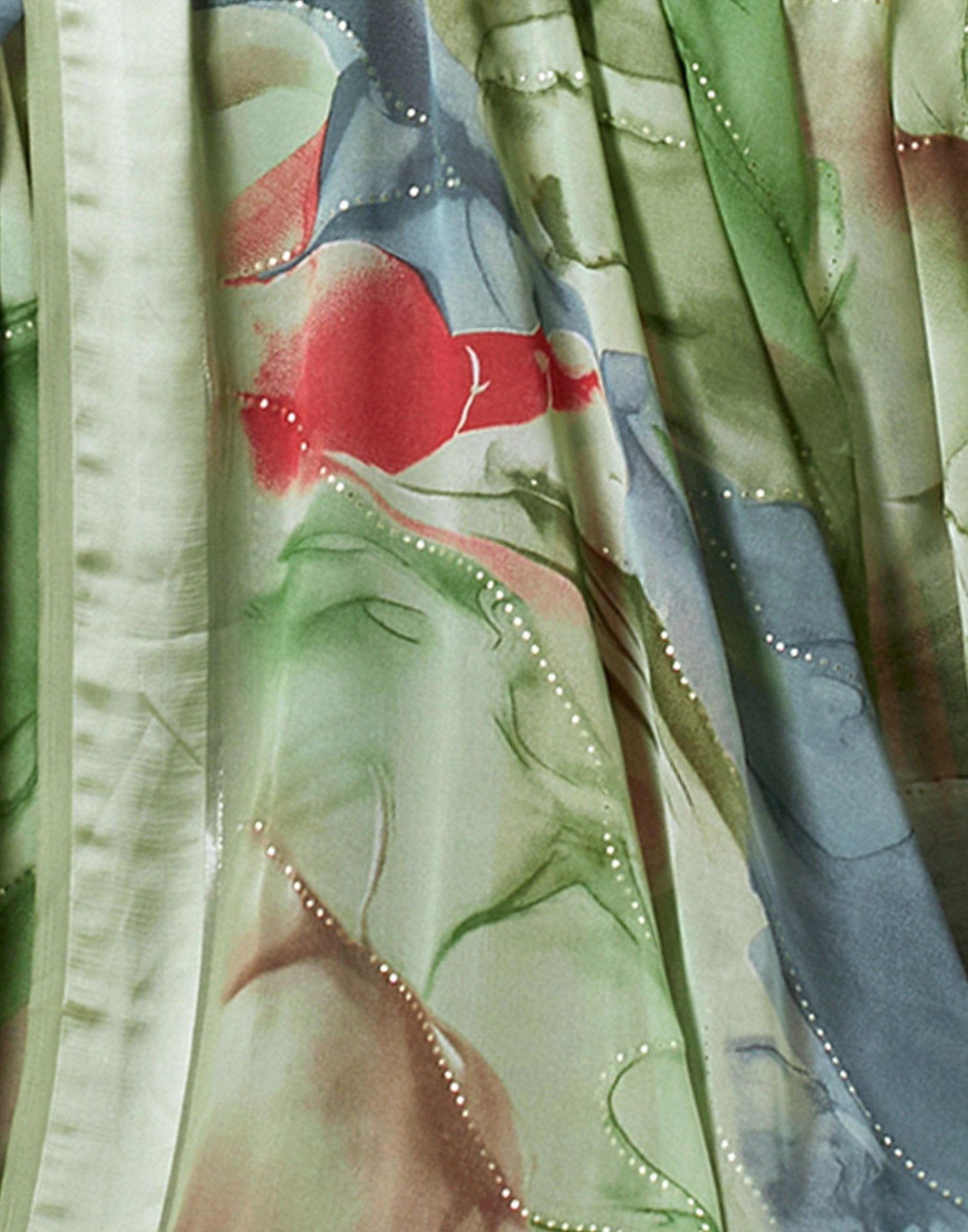 Light Pista Green Georgette Printed Saree